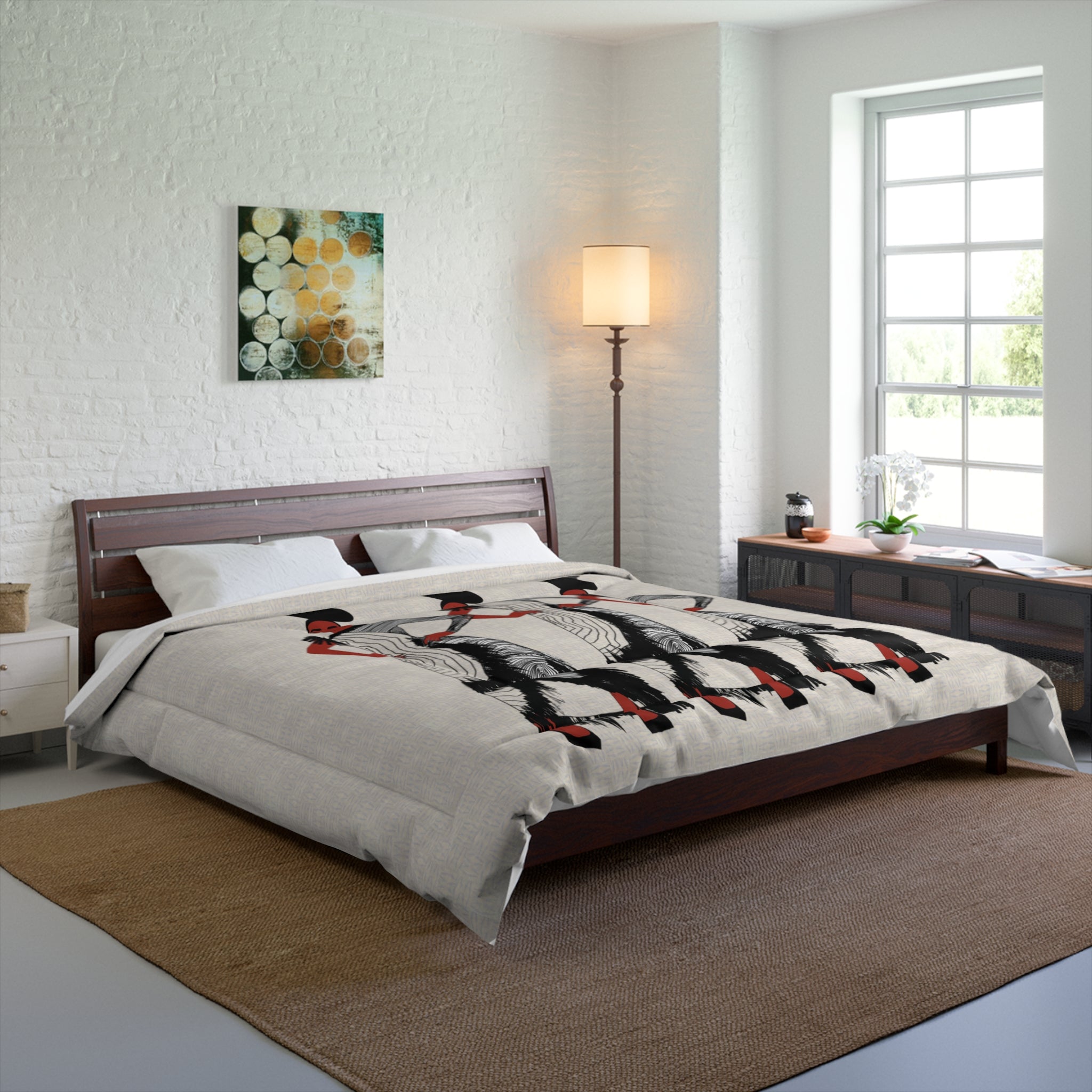 "Fierce Honey" Art Deco Femme Fatale Comforter - Vintage Fashion Illustration Bedding