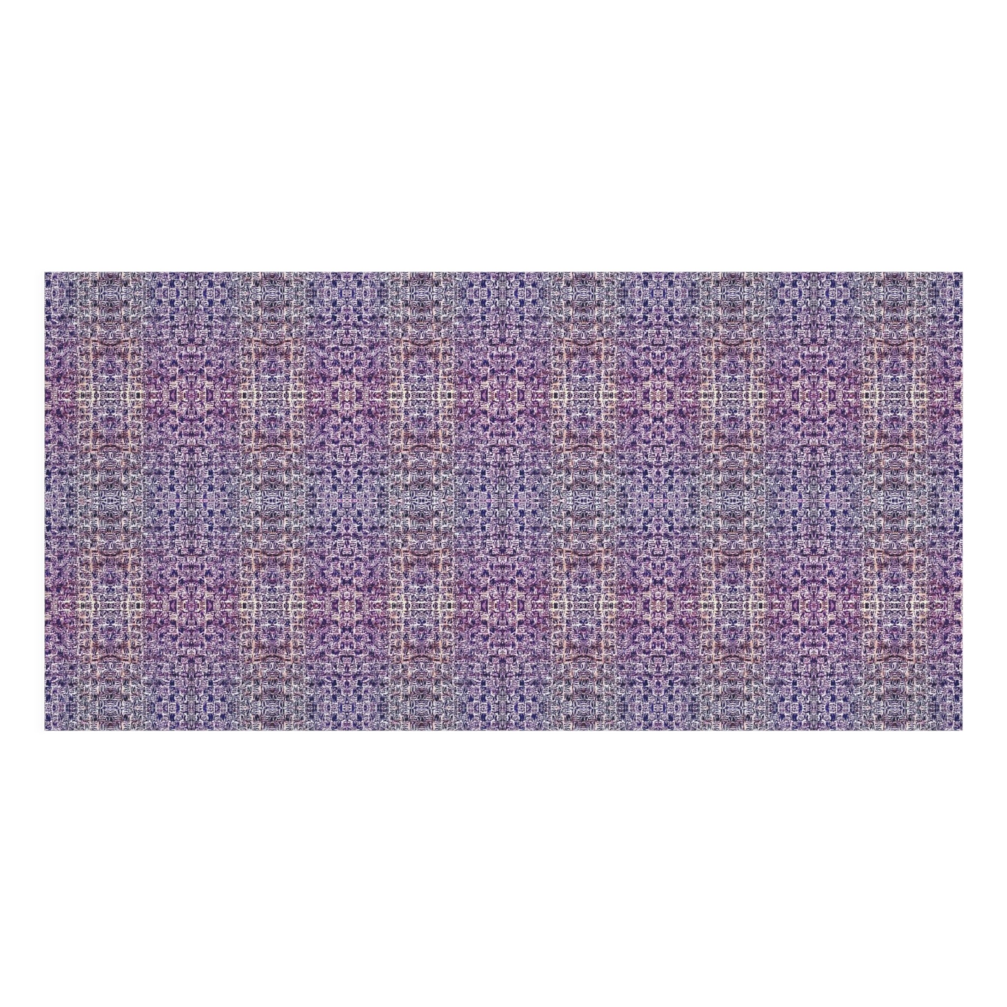 "Pauline, My Love" Purple Mosaic Beach Towel — Plush Mink-Cotton Patterned Towel