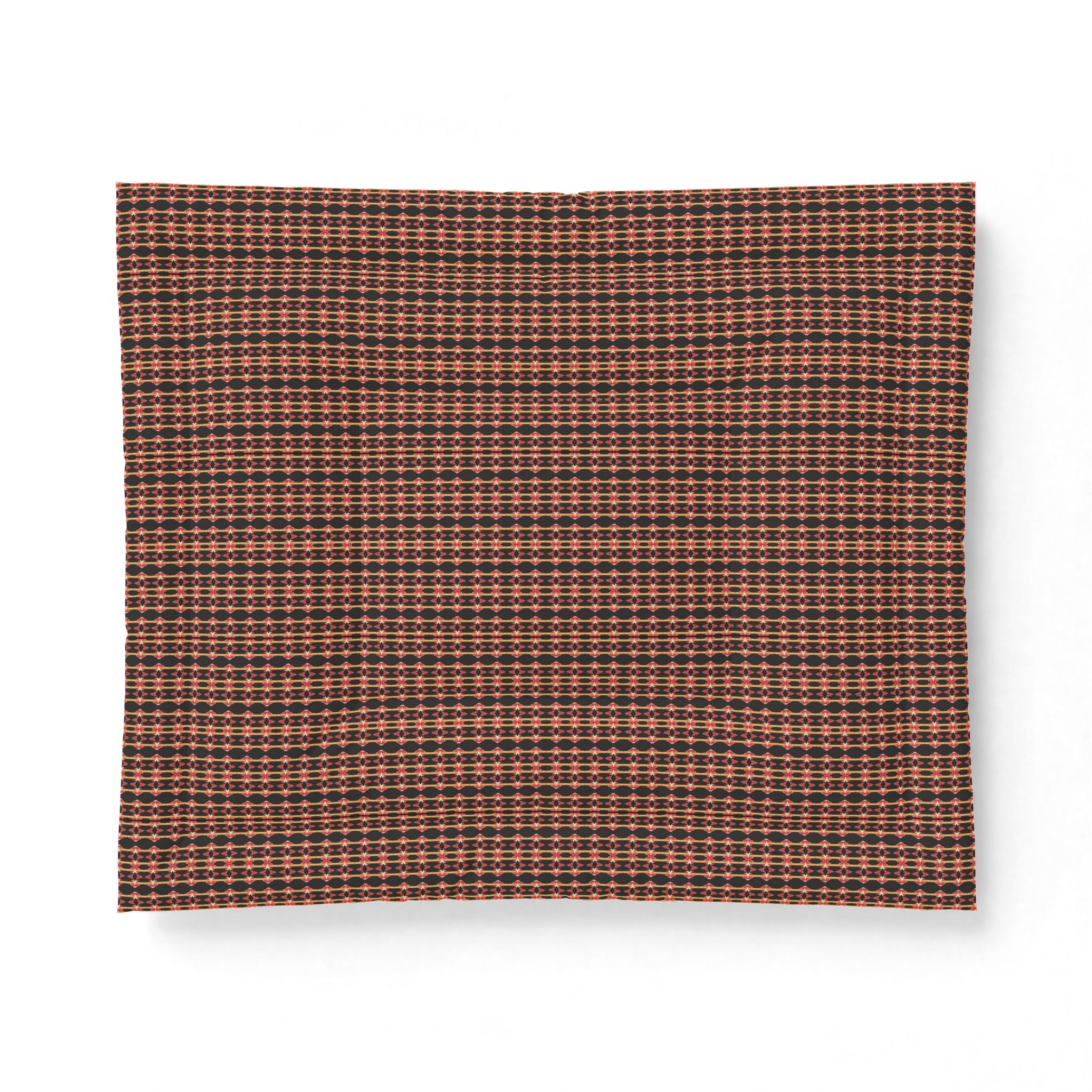 "Native America Now" Plaid Cotton Comforter — Rustic Red & Brown Bedspread for Cozy Fall & Cabin Decor