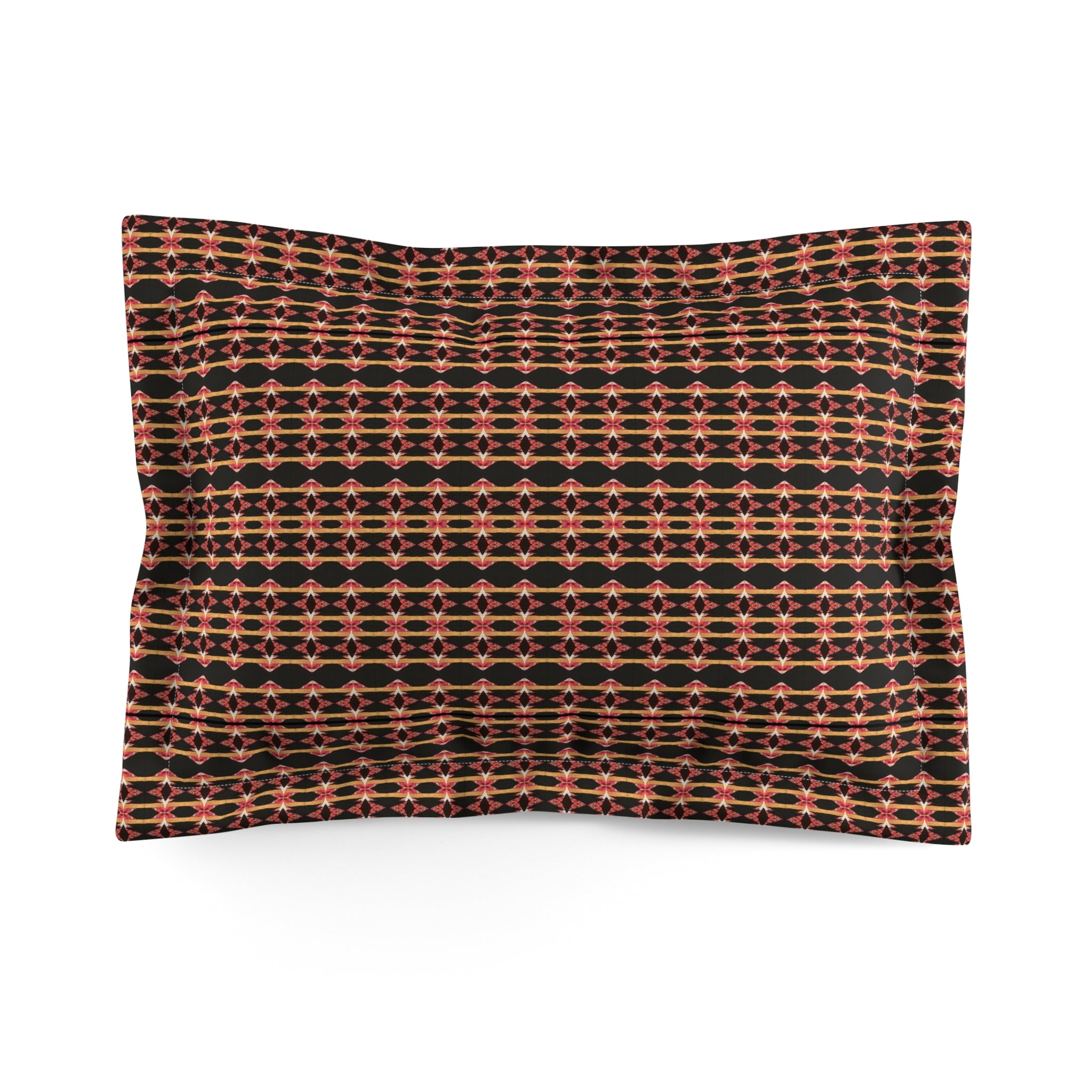 "Native America Now" Vibrant Microfiber Pillow Sham, Colorful Bedding Accent, Boho Home Decor, Bedroom Redesign, Gift for Her, Modern Quilt Style