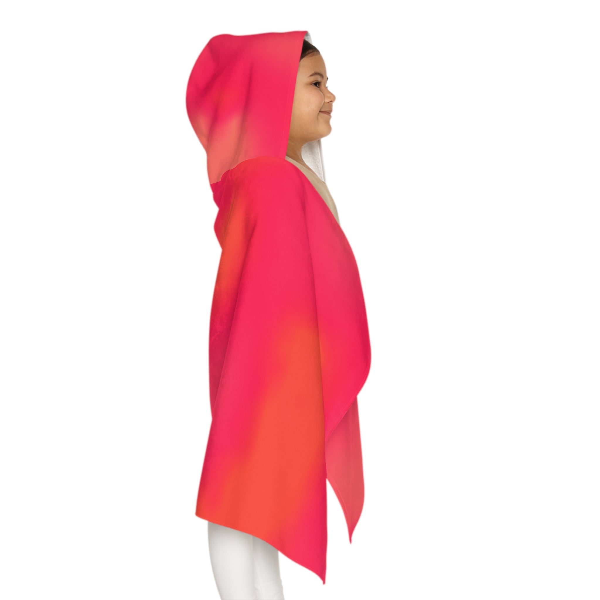 "The Skies Will Break For You, My Friend" Youth Hooded Towel — Bright Pink Watercolor Kids Beach & Bath Wrap