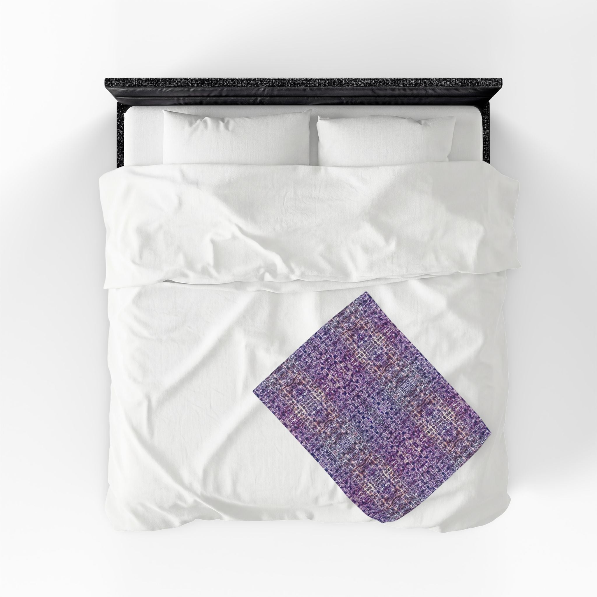 "Pauline, My Love" Velveteen Plush Blanket — Purple Woven Mosaic Throw