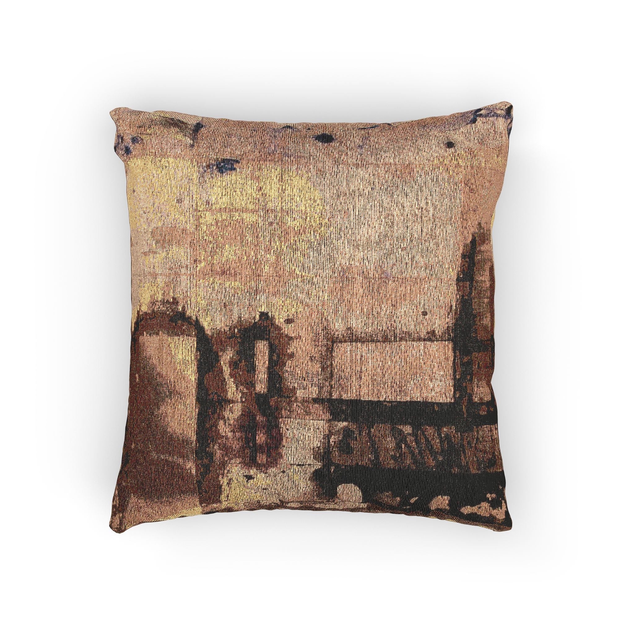 "Dance in the Rain" Acrylic Painting, Artsy Woven Pillow