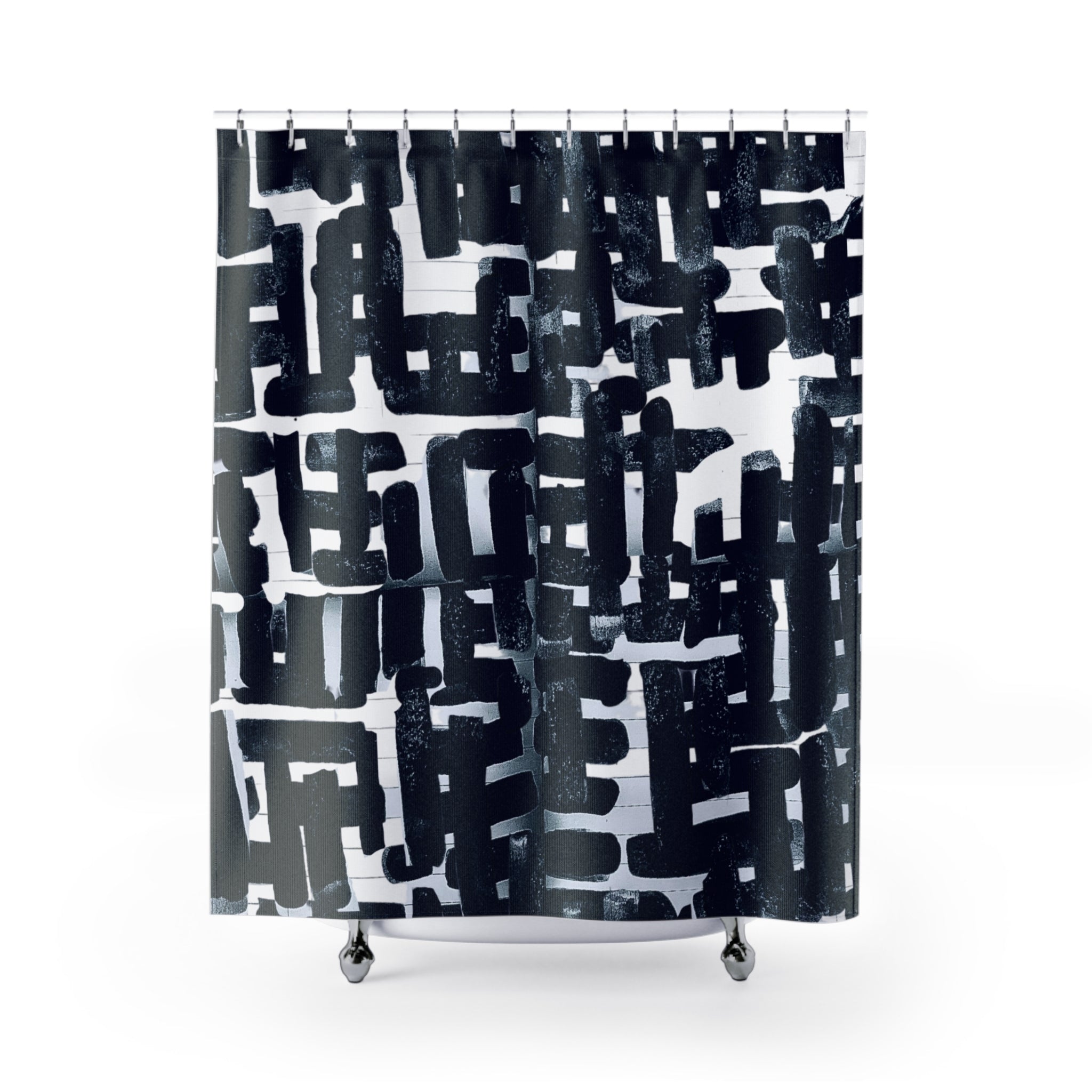 "Only My Notebook Knows How I Feel, My Heart Is On Every Page" Modern Abstract Shower Curtain, Bathroom Decor, Stylish Home Accessory, Unique Gift, Minimalist Design