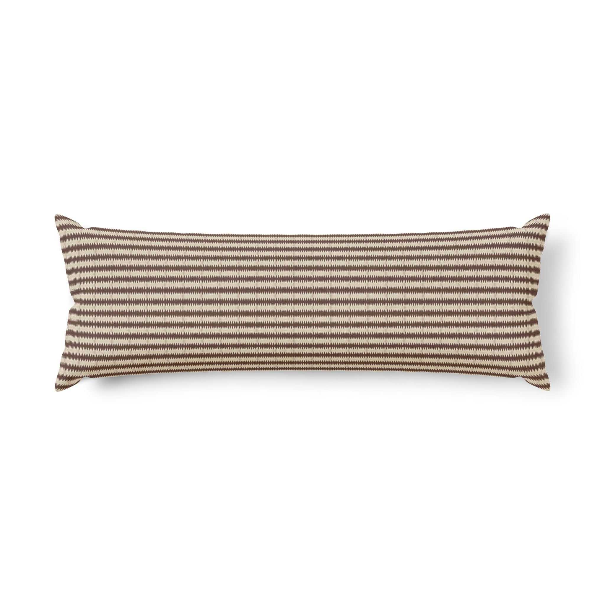 "Mississippi Morning" Striped Neutral Body Pillow — Cozy Brown Beige Lumbar Support