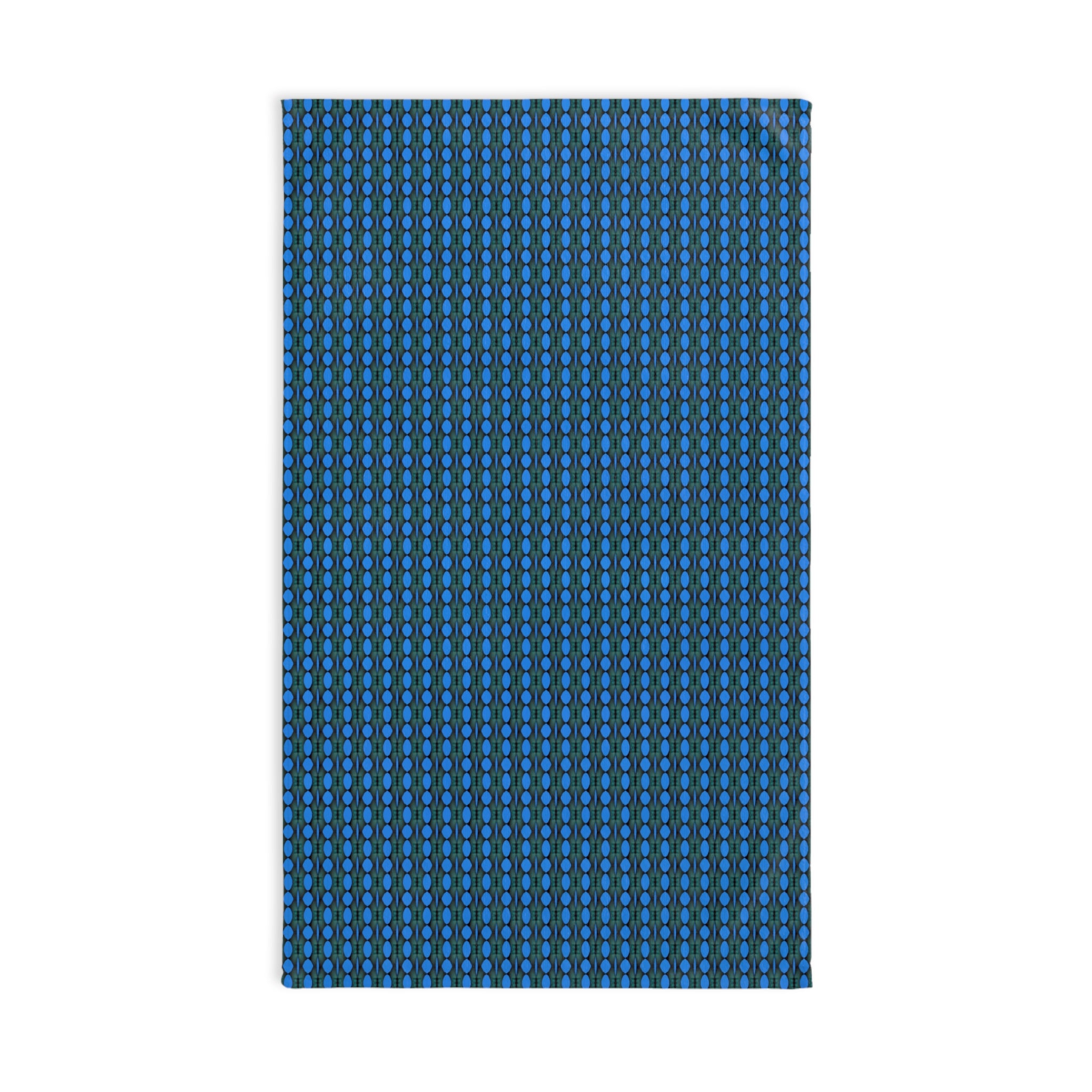 "Where Are We Going?" Blue Geometric Dot Hand Towel — Modern Kitchen & Bath Accent