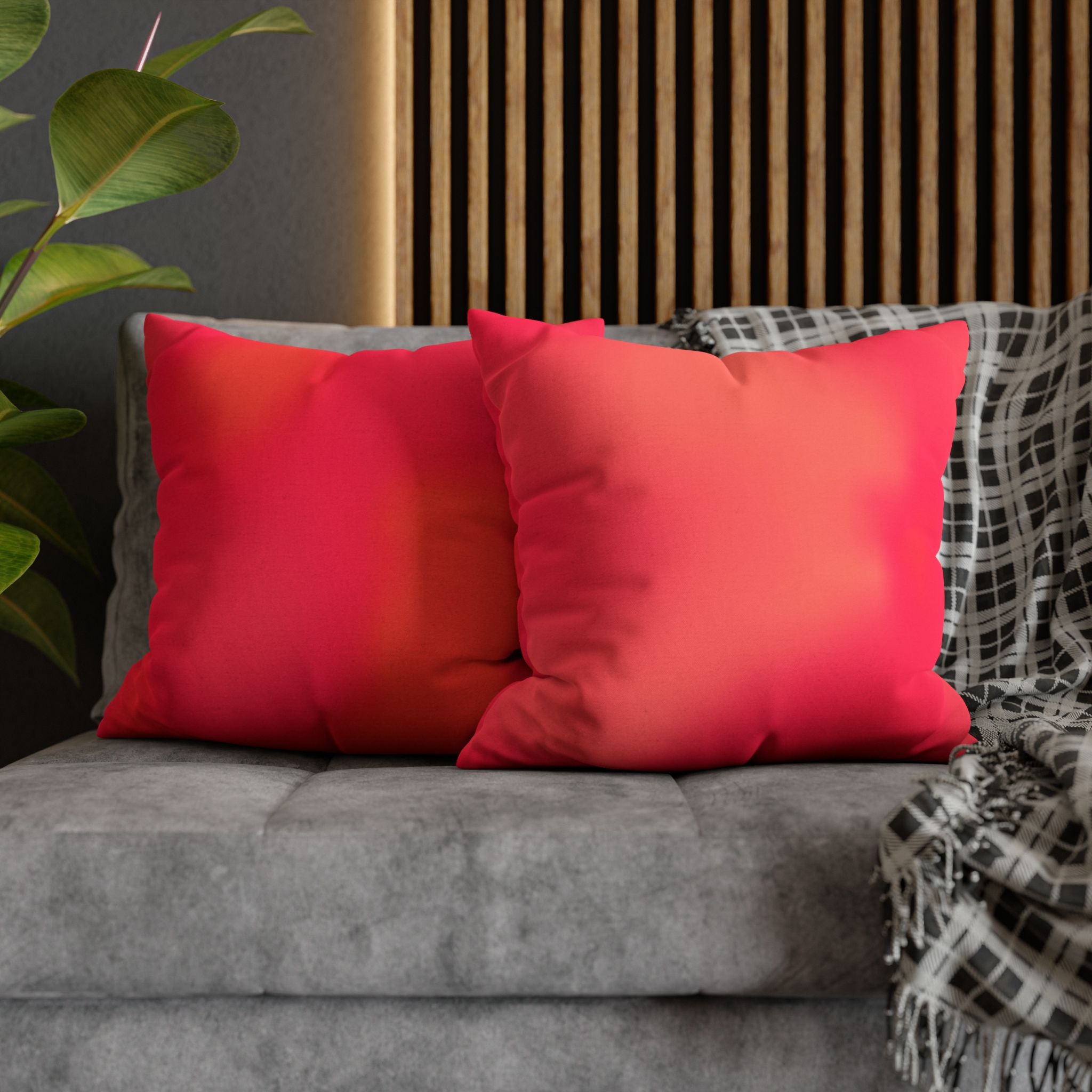 "The Skies Will Break For You, My Friend" Gradient Coral Square Pillowcase — Soft Spun Polyester Decorative Throw Pillow Cover