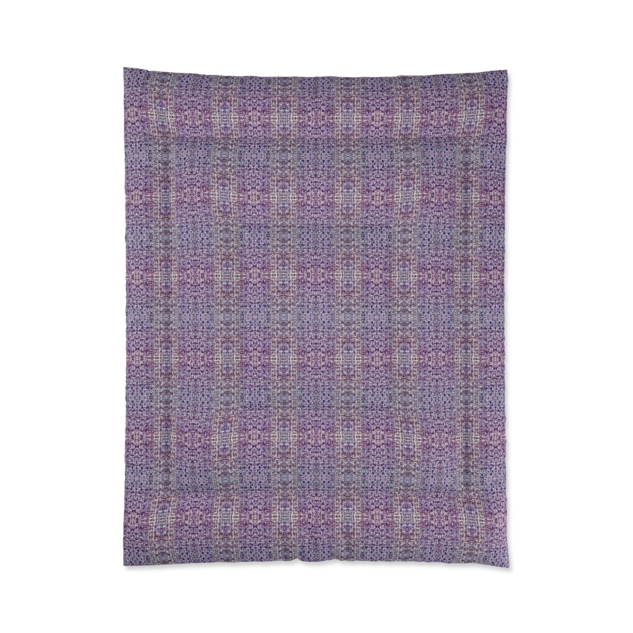 "Pauline, My Love" Purple Mosaic Comforter – Boho Plaid Bedding for Cozy Bedroom