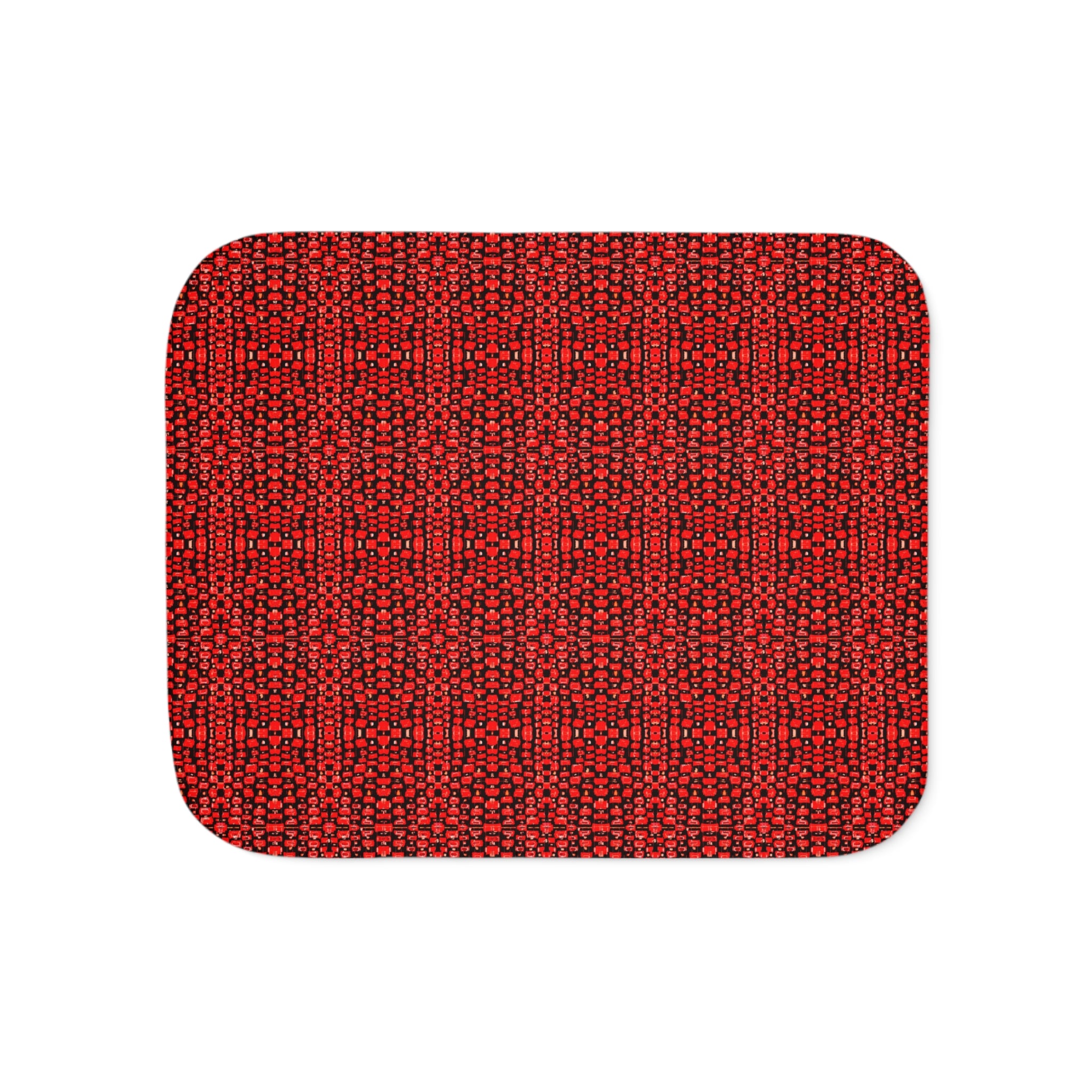 "Japanese Cherry Blossom" Cozy Red Knit Sherpa Blanket – Reversible Plush Throw for Home & Holiday Gifting