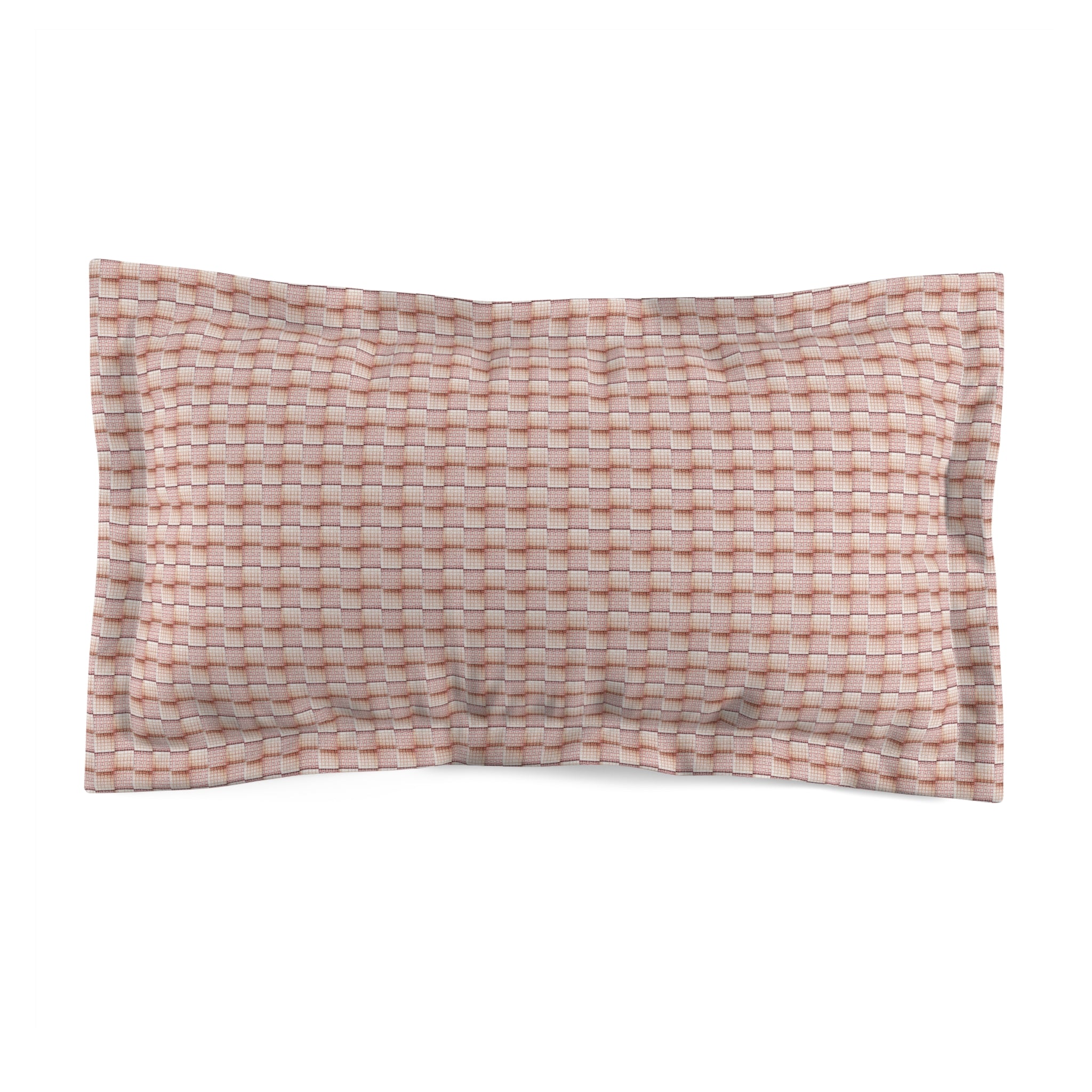 "Grandma Rose" Woven Pink Blush Pillow Sham — Pink Textured Microfiber Decorative Sham