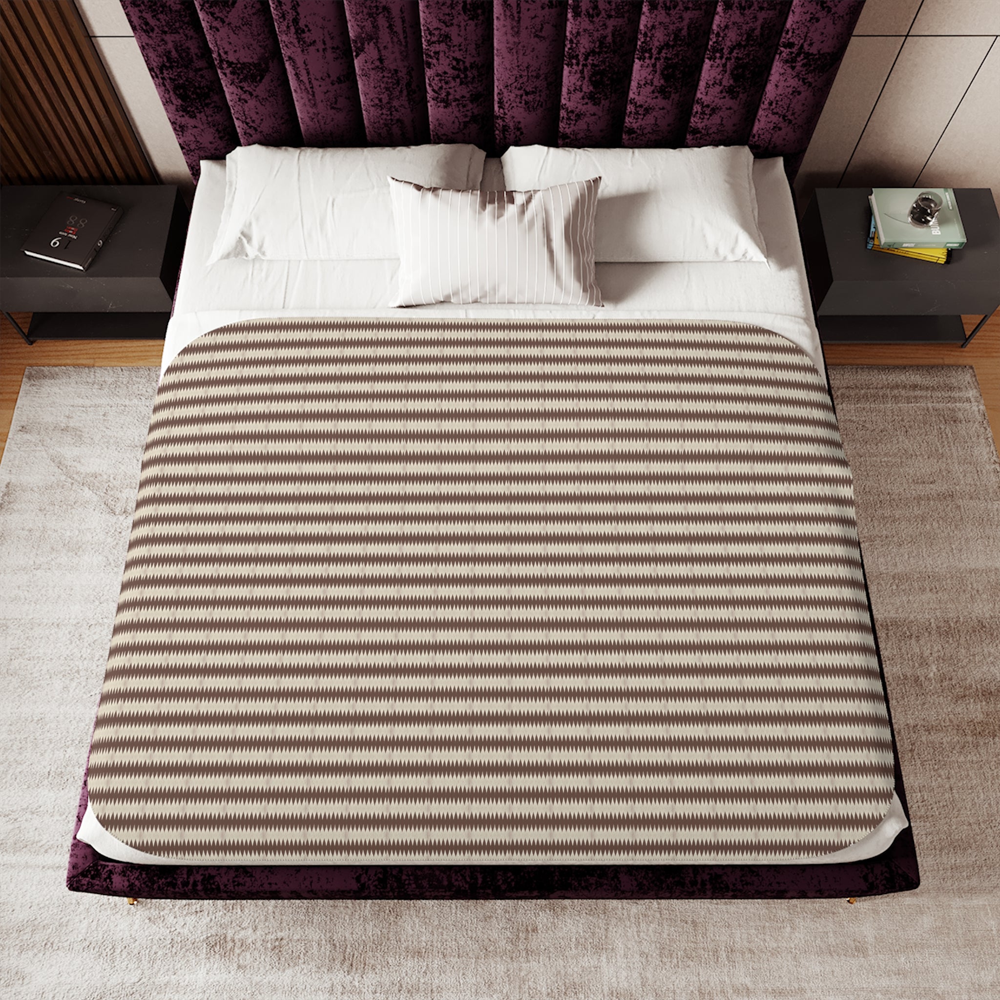 "Mississippi Midnight" Beige Sherpa Blanket - Cozy Reversible Fleece Throw for Home & Travel