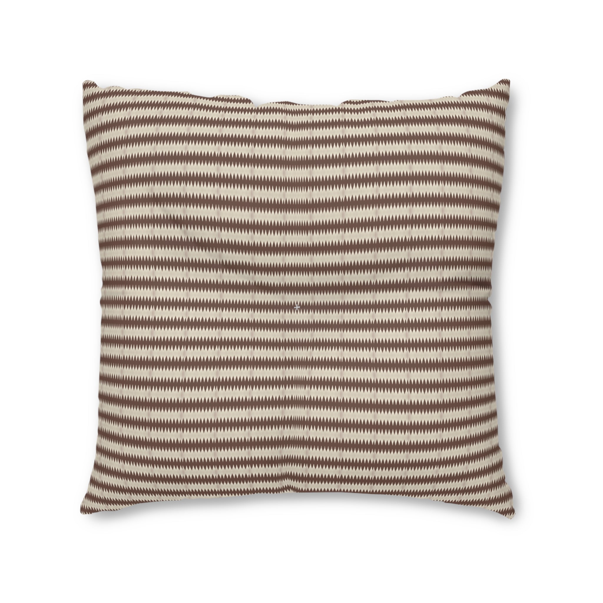 "Mississippi Morning" Striped Tufted Floor Pillow — Neutral Boho Square Cushion