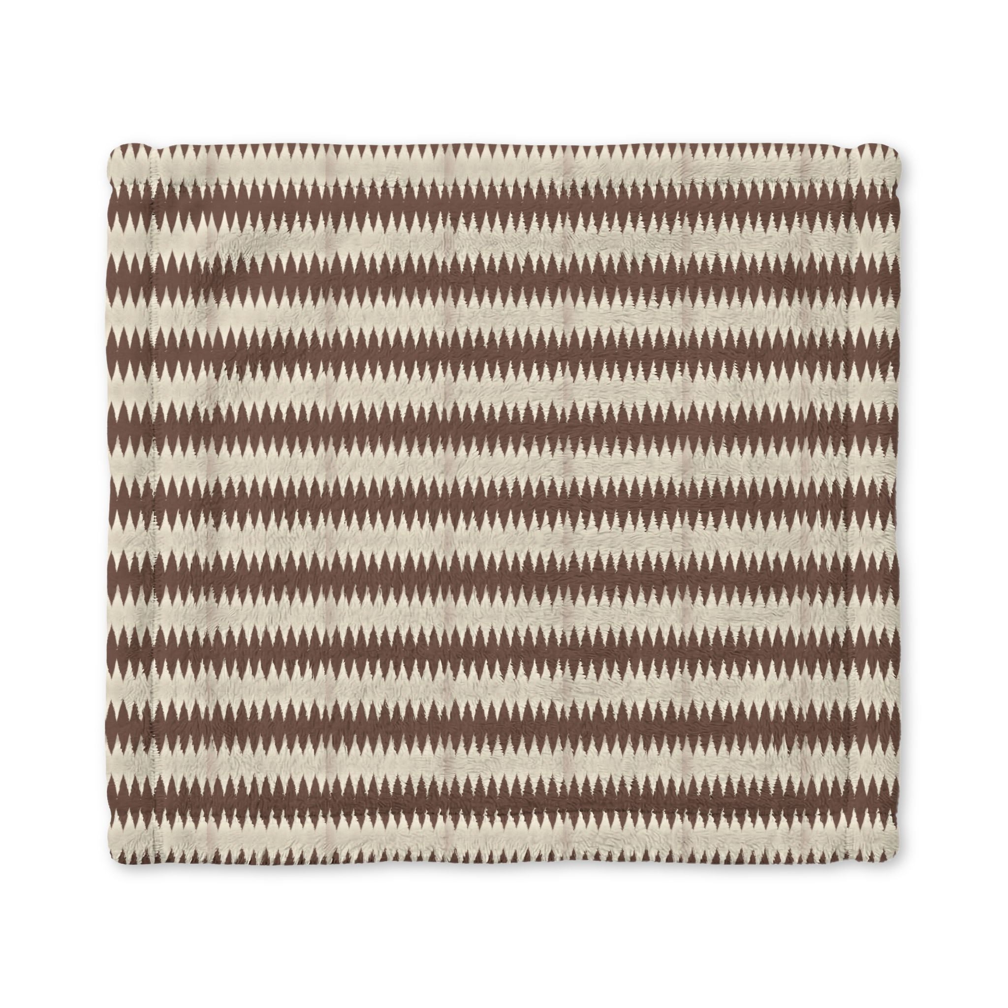 "Mississippi Morning" Beige and Brown Minky Baby Lovey Blanket — Cozy Brown Striped Plush Security Blanket for Newborns & Toddlers