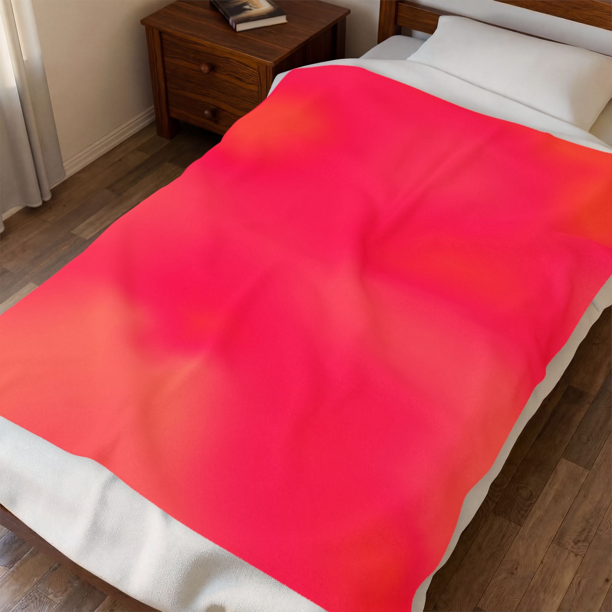"The Skies Will Break For You, My Friend" Velveteen Plush Blanket — Pink Sunset Gradient Cozy Throw