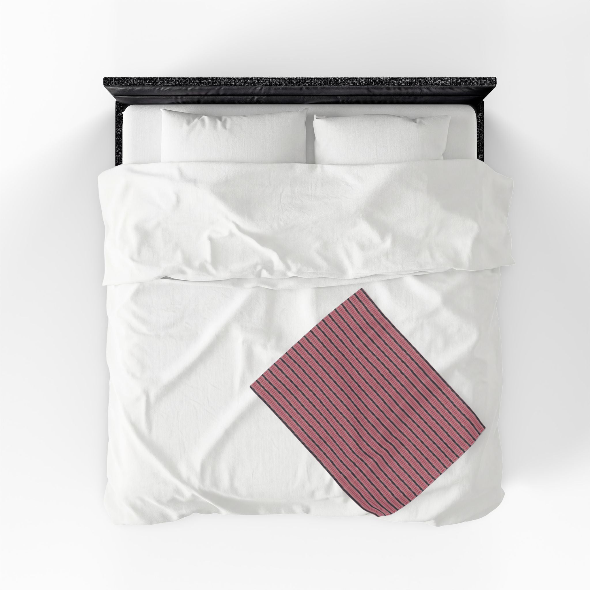 "The Nike of Samothrace" Striped Pink Velveteen Plush Blanket – Cozy Modern Throw