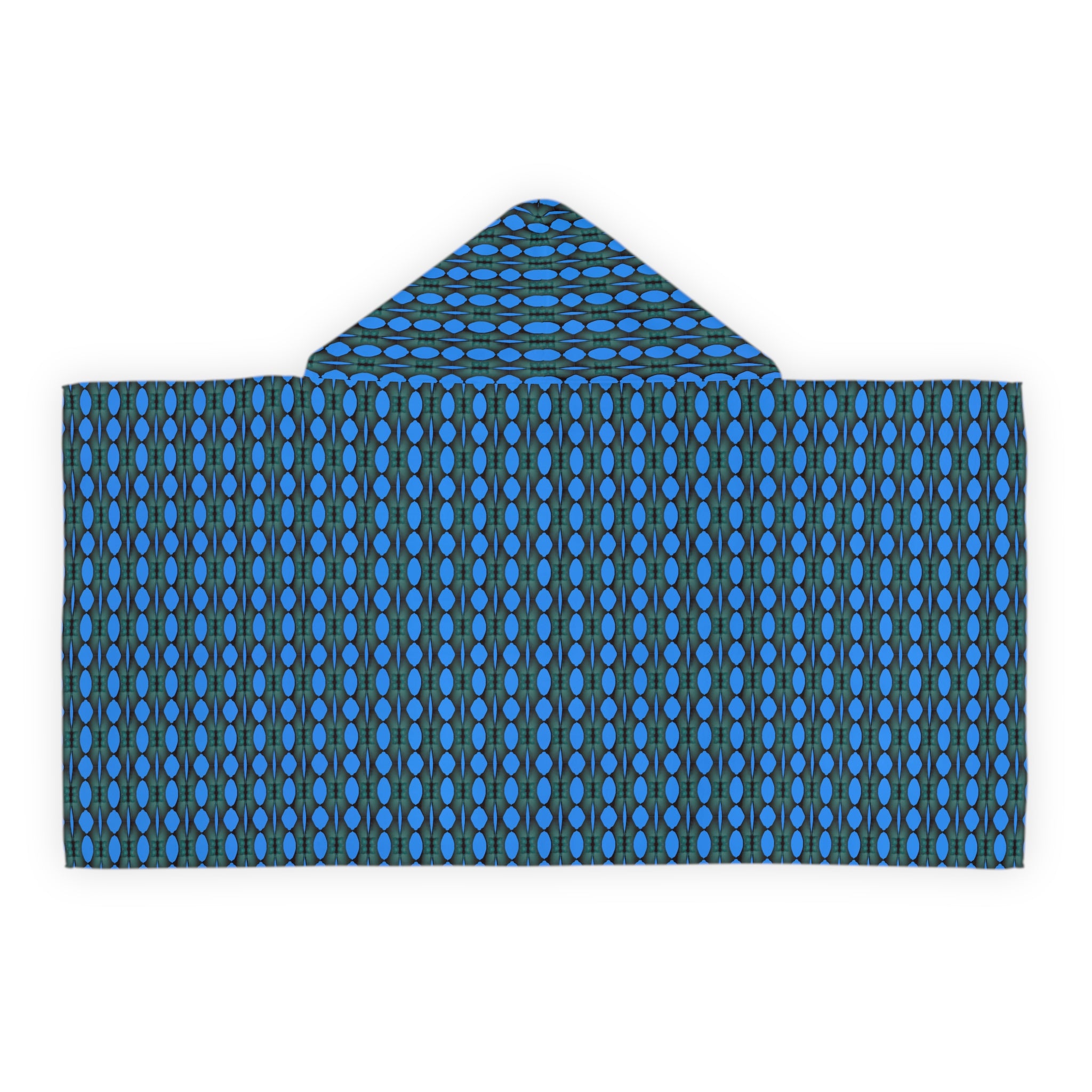 "Where Are We Going?"  Youth Hooded Towel — Blue Retro Dot Swim Poncho