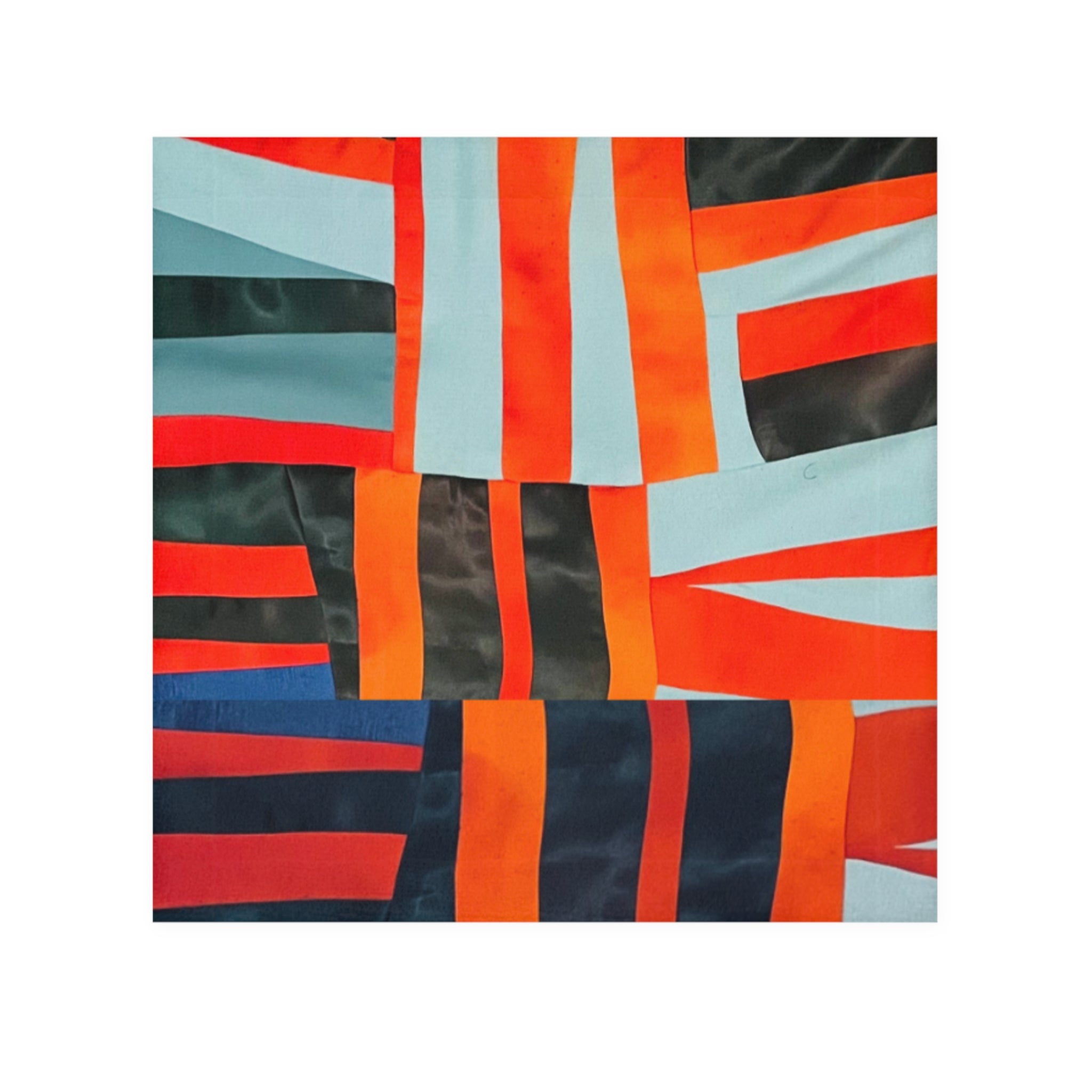 "Samuel" Modern Geometric Face Towel — Bold Orange & Navy Stripe Design