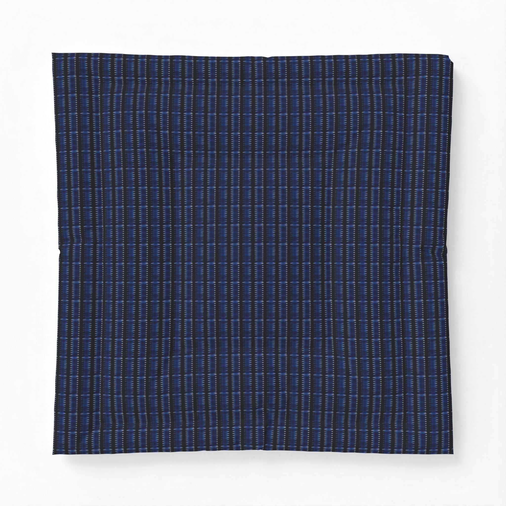 "Mississippi Midnight: Lovely Banjo Blues" Navy Plaid Cotton Comforter - Lightweight Bed Blanket