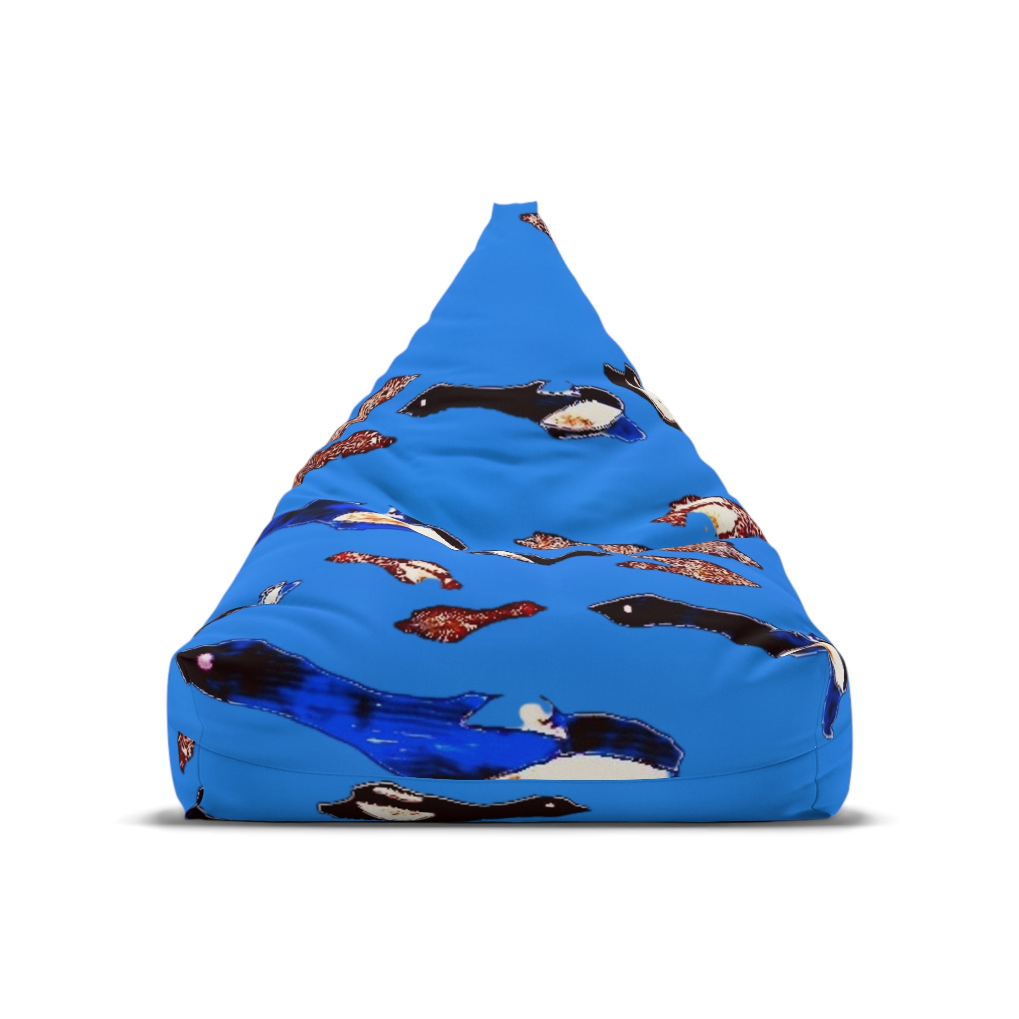 "Fly Me to the Moon" Bean Bag Cover — Blue Pattern Slipcover for Kids Room & Nursery