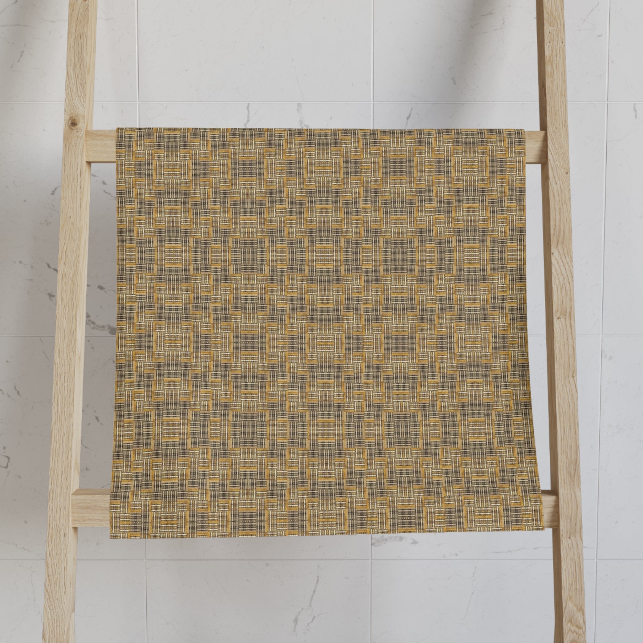 "All Things Fall Apart" Woven Plaid Hand Towel — Rustic Farmhouse Kitchen Accent