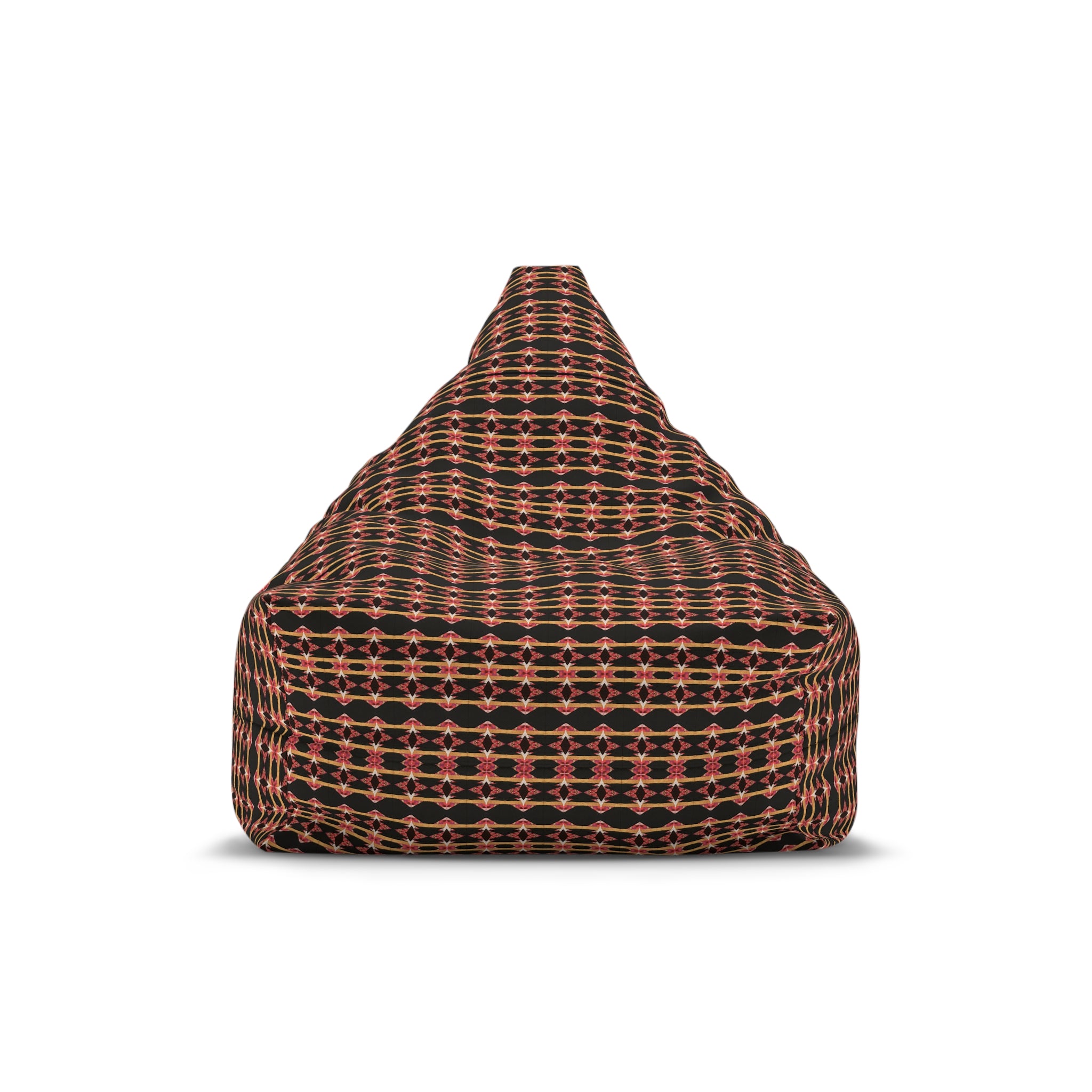 "Native America Now" Bean Bag Cover – Geometric Black & Copper Pattern