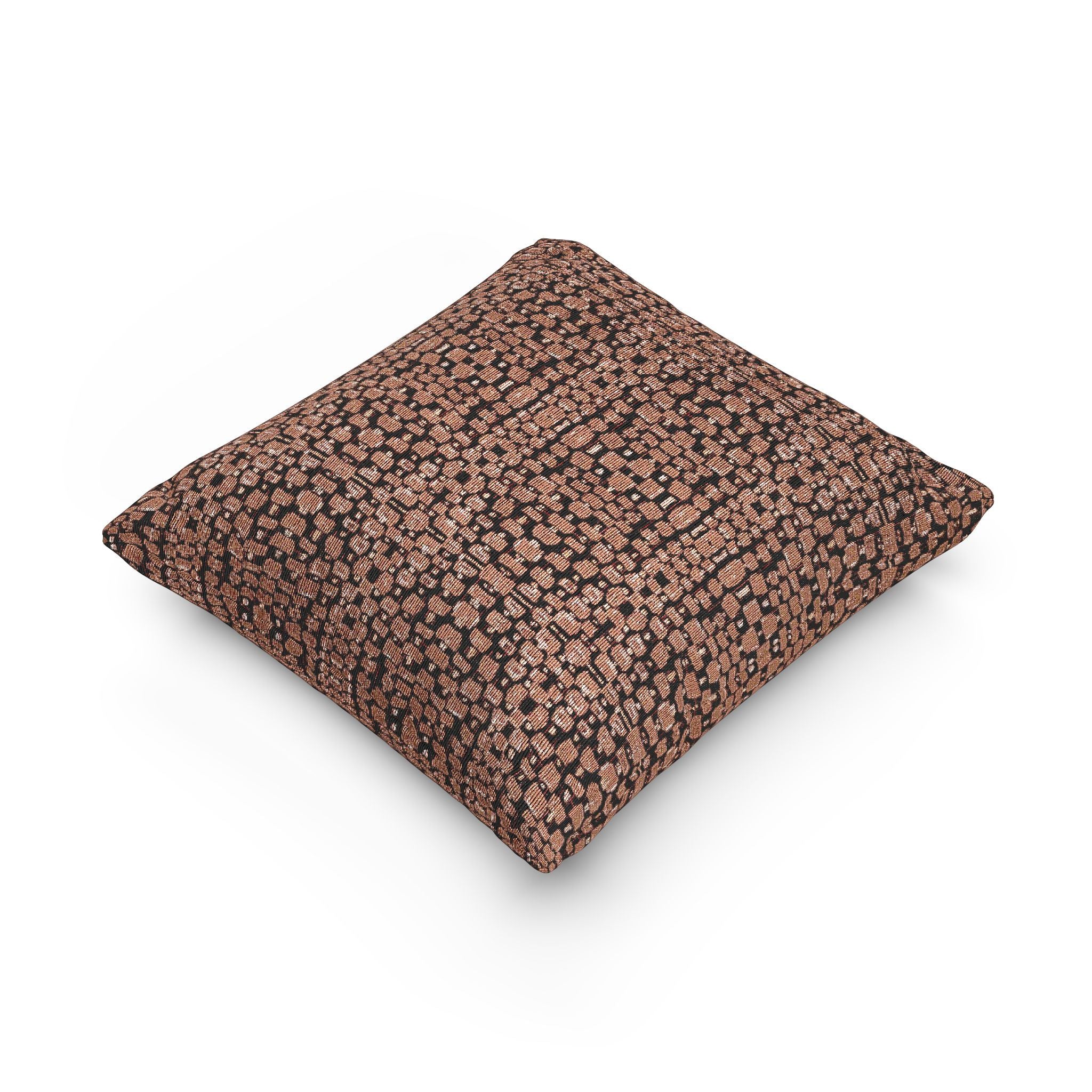 "Japanese Cherry Blossom" Red and Black Textile Woven Pillow