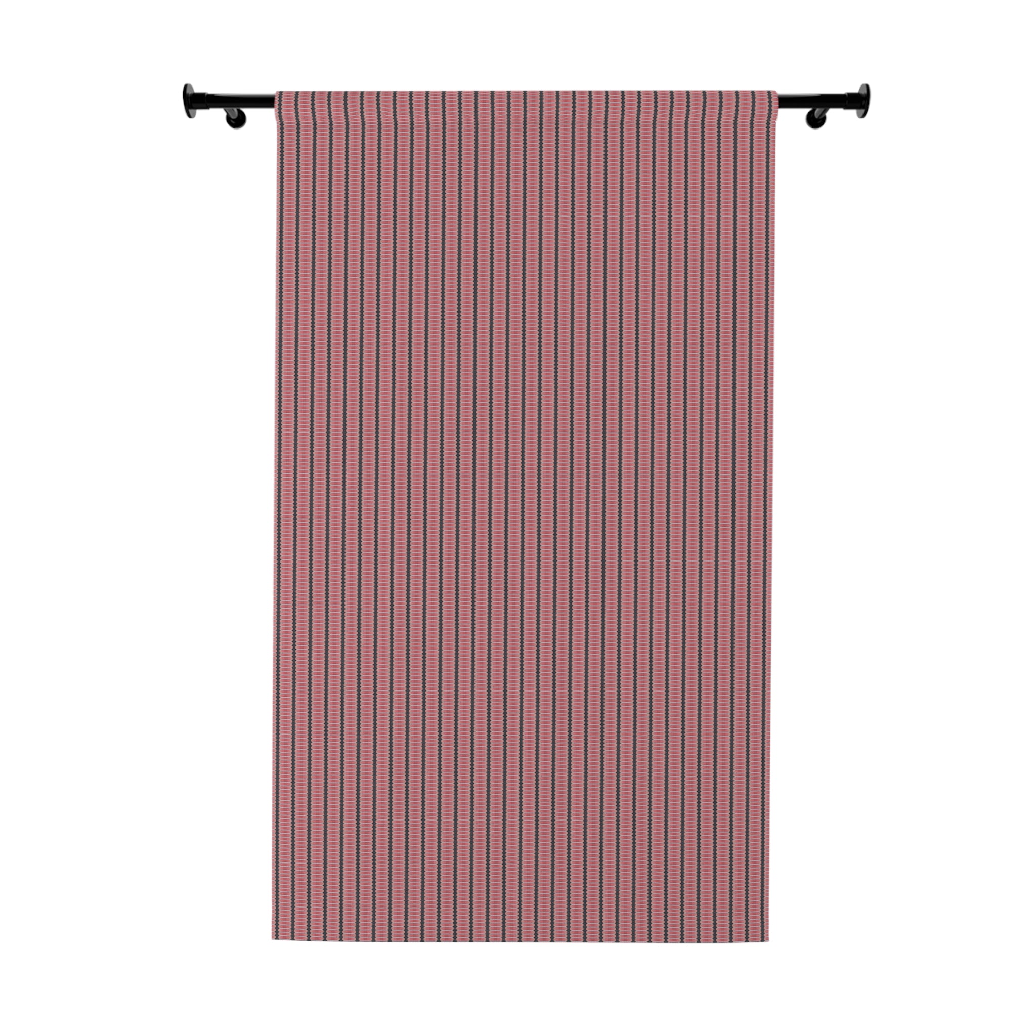 "The Nike of Samothrace" Striped "The Nike of Samothrace" Burgundy Window Curtain — Single Panel Light-Filtering Drapery for Living Room & Bedroom