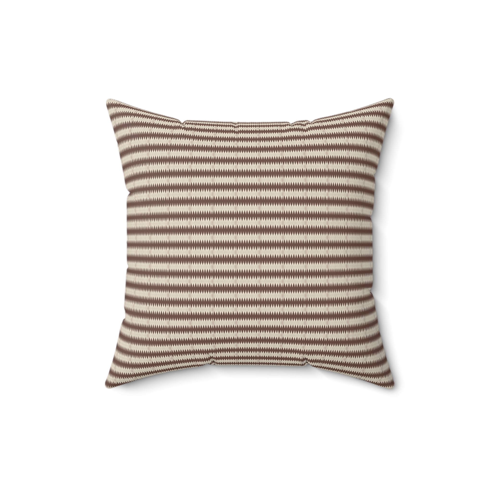 "Mississippi Morning" Striped Brown and Beige Square Pillow — Cozy Neutral Home Decor Cushion