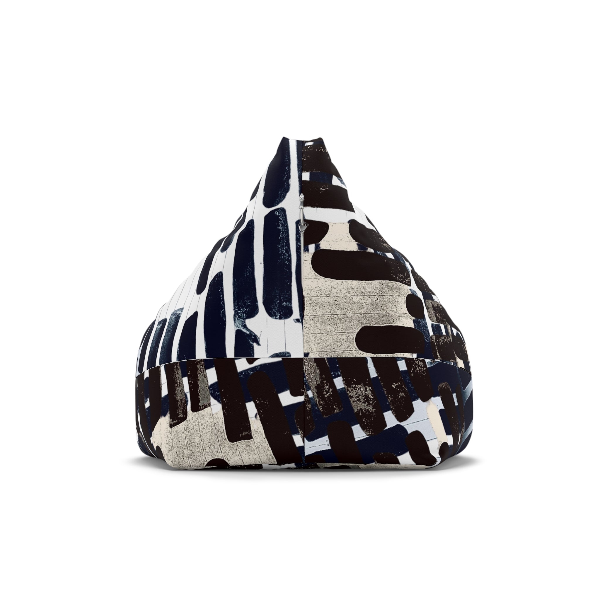 "Only My Notebook Knows How I Feel, My Heart Is On Every Page" Abstract Ink Brush Pattern Bean Bag Cover — Modern Black & White Living Room Accent