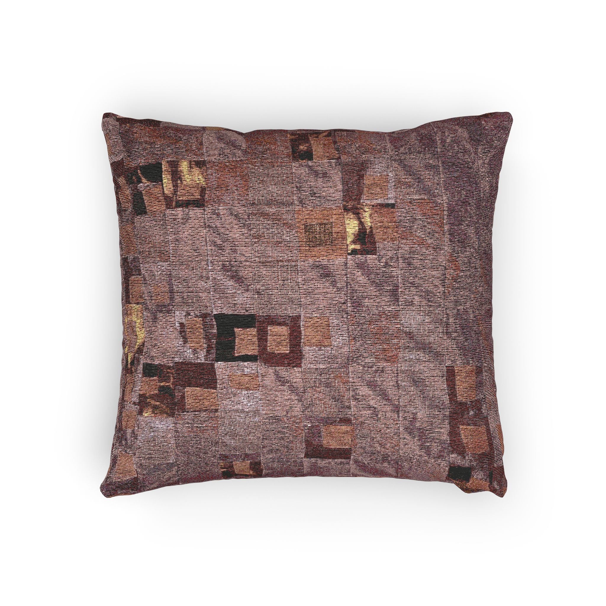 "Lela" Woven Pillow — Geometric Bronze Mosaic Decorative Throw Pillow