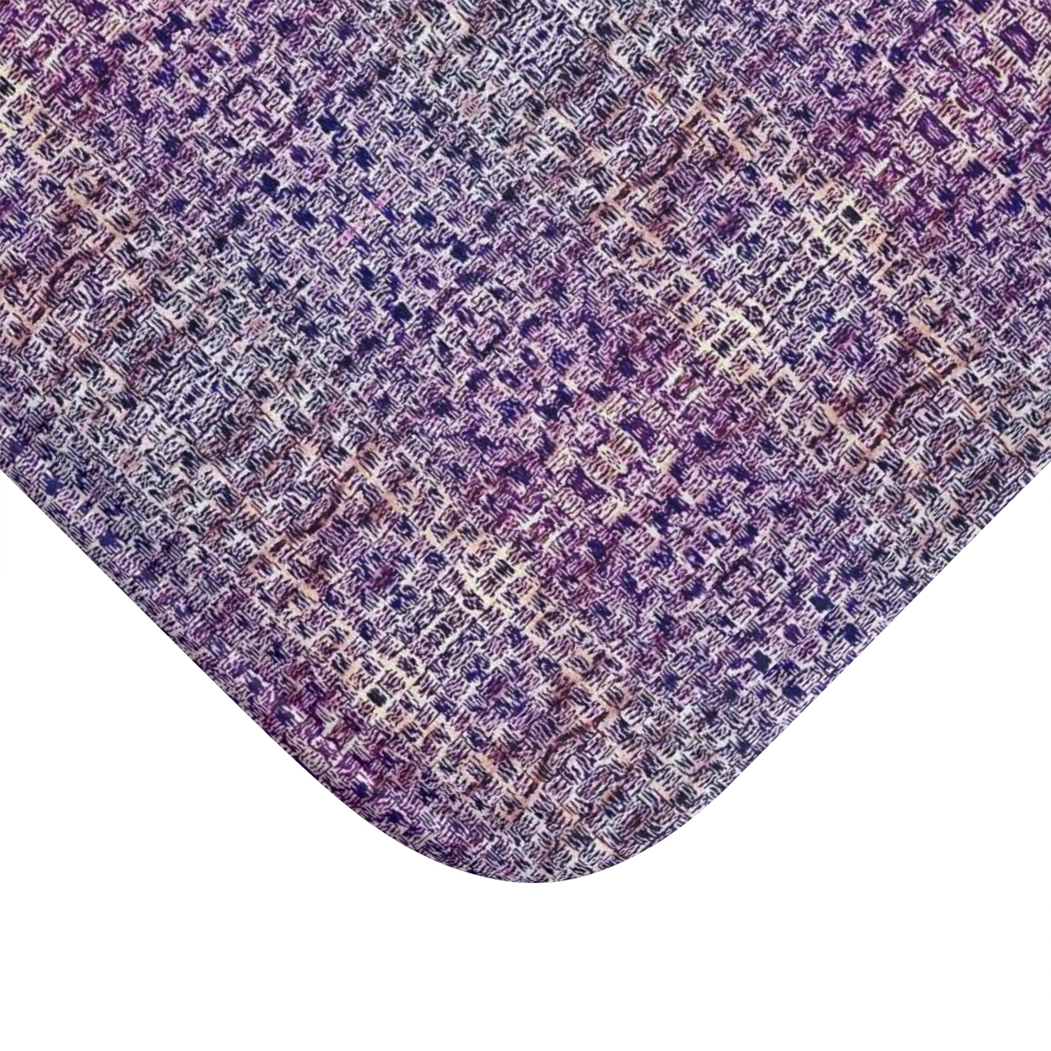 "Pauline, My Love" Purple Woven Texture Bath Mat — Plush Absorbent Non-Slip Bathroom Rug