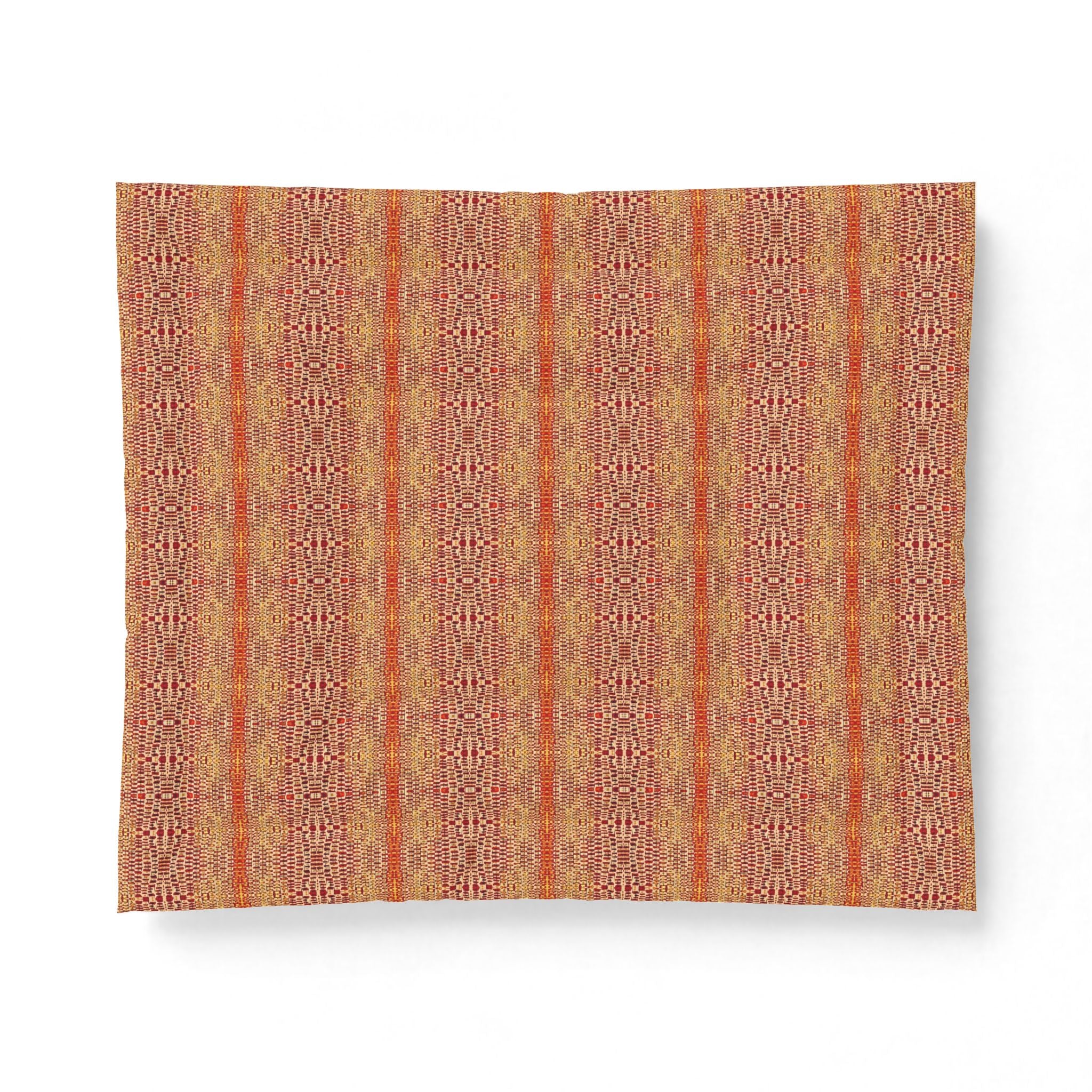 "Queen Mother" Gold Bronze Regal Boho Striped Cotton Comforter — Warm Earthtone Tribal Pattern