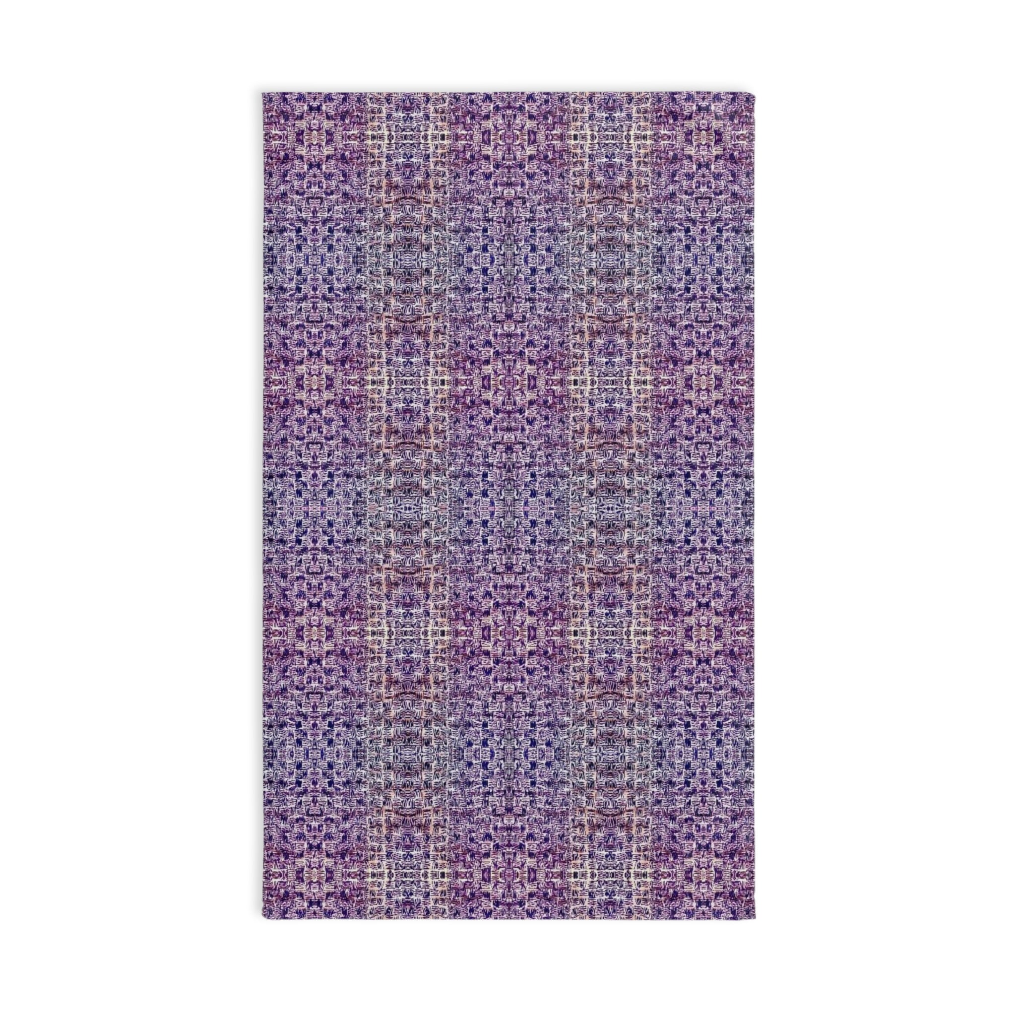 "Pauline, My Love" Purple Mosaic Hand Towel – Textured Geometric Pattern, Decorative Bathroom & Kitchen Accent