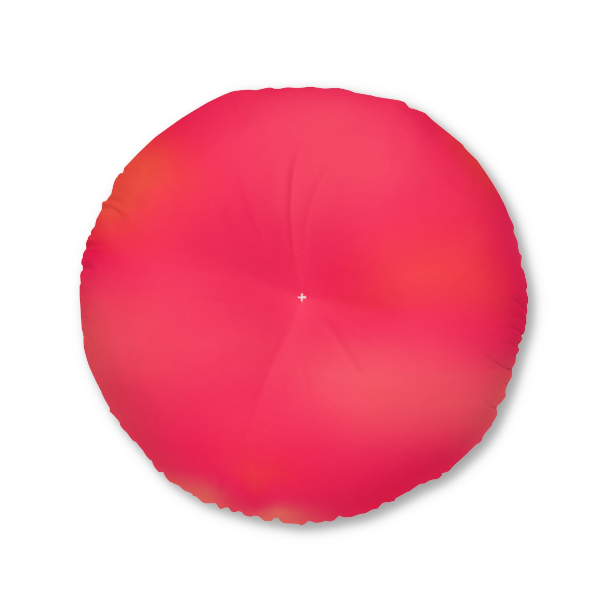 "The Skies Will Break For You, My Friend" Round Tufted Floor Pillow — Gradient Coral Pink Meditation Cushion