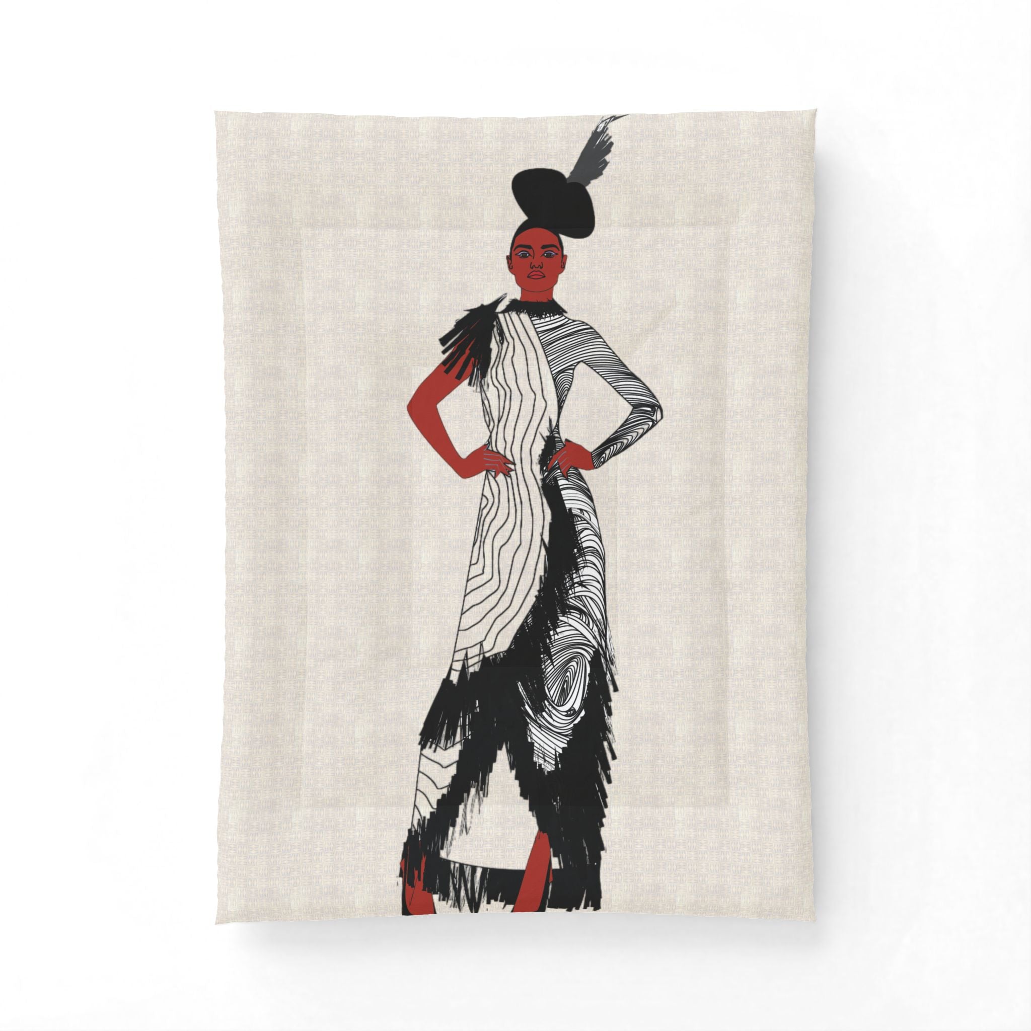 "Fierce Honey" Art Deco Fashion Cotton Comforter – Vintage - Model Design