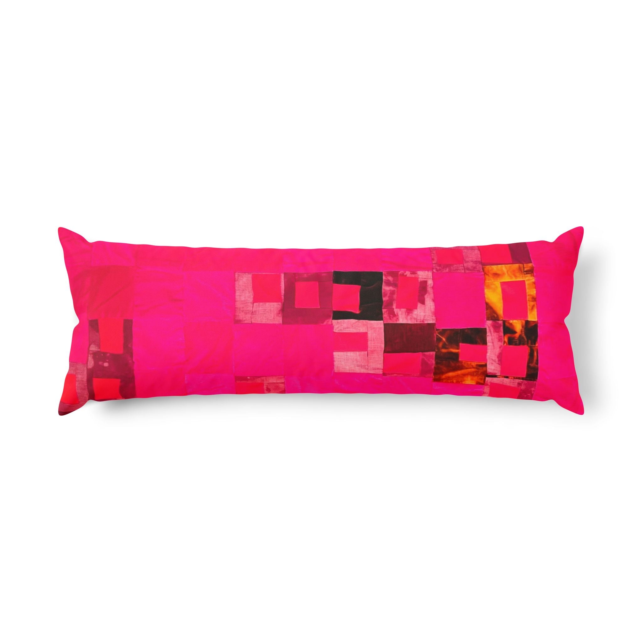 "Lela" Body Pillow — Vibrant Red & Purple Geometric Pattern Decorative Body Pillow