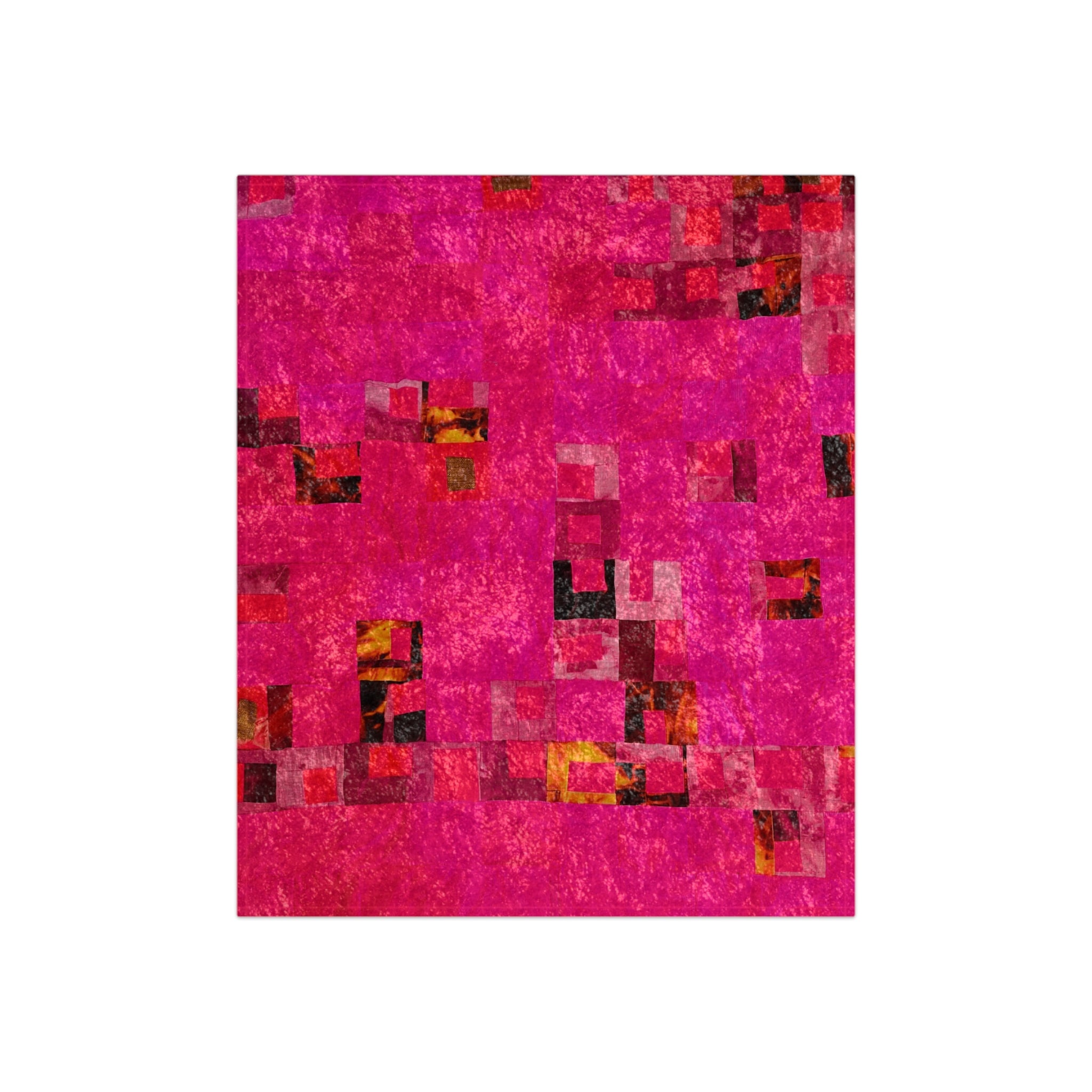 "Lela Lela Lela" Vibrant Crushed Velvet Blanket – Cozy Pink Abstract Design