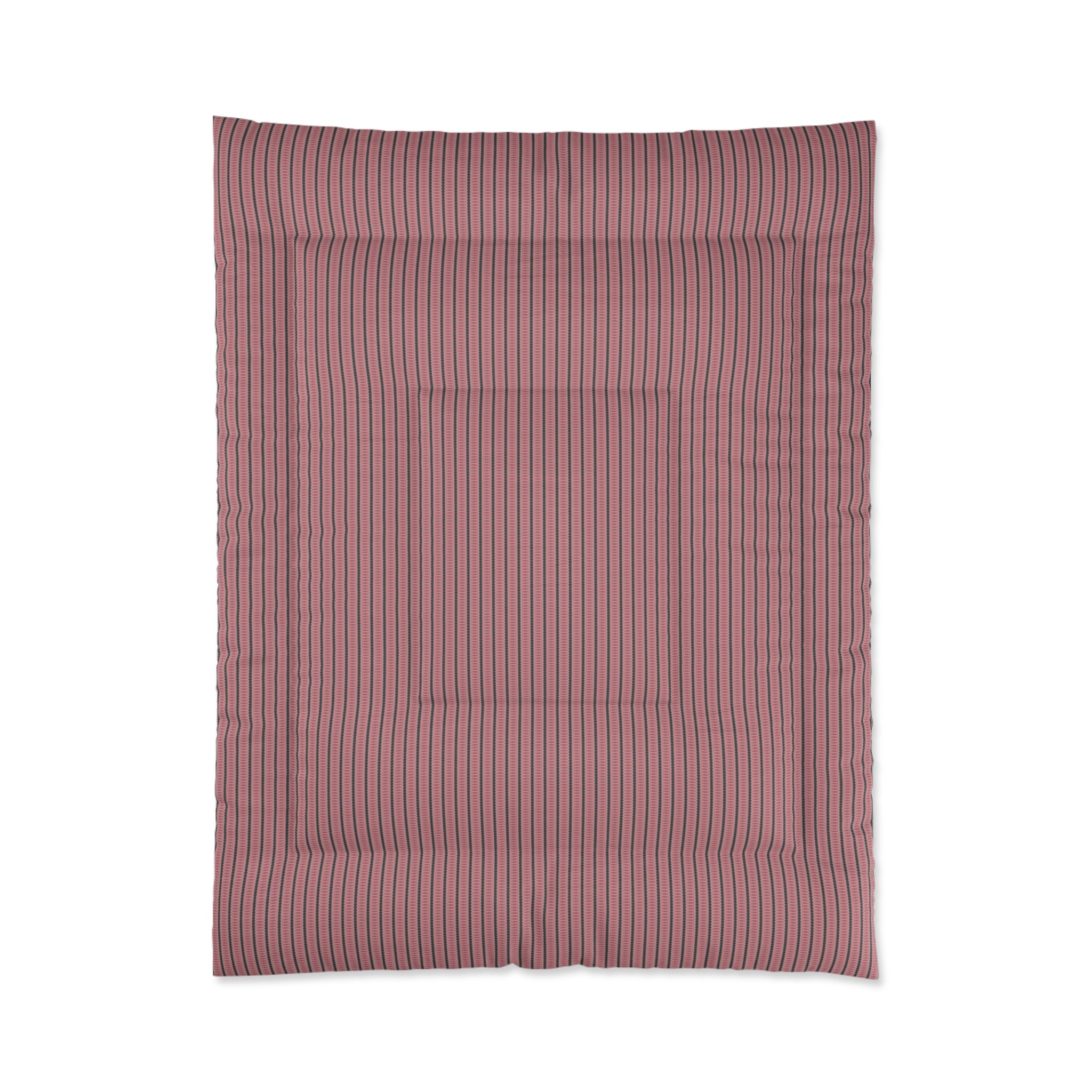 "The Nike of Samothrace" Striped Mauve Comforter – Modern Minimal Bedroom Duvet Cover