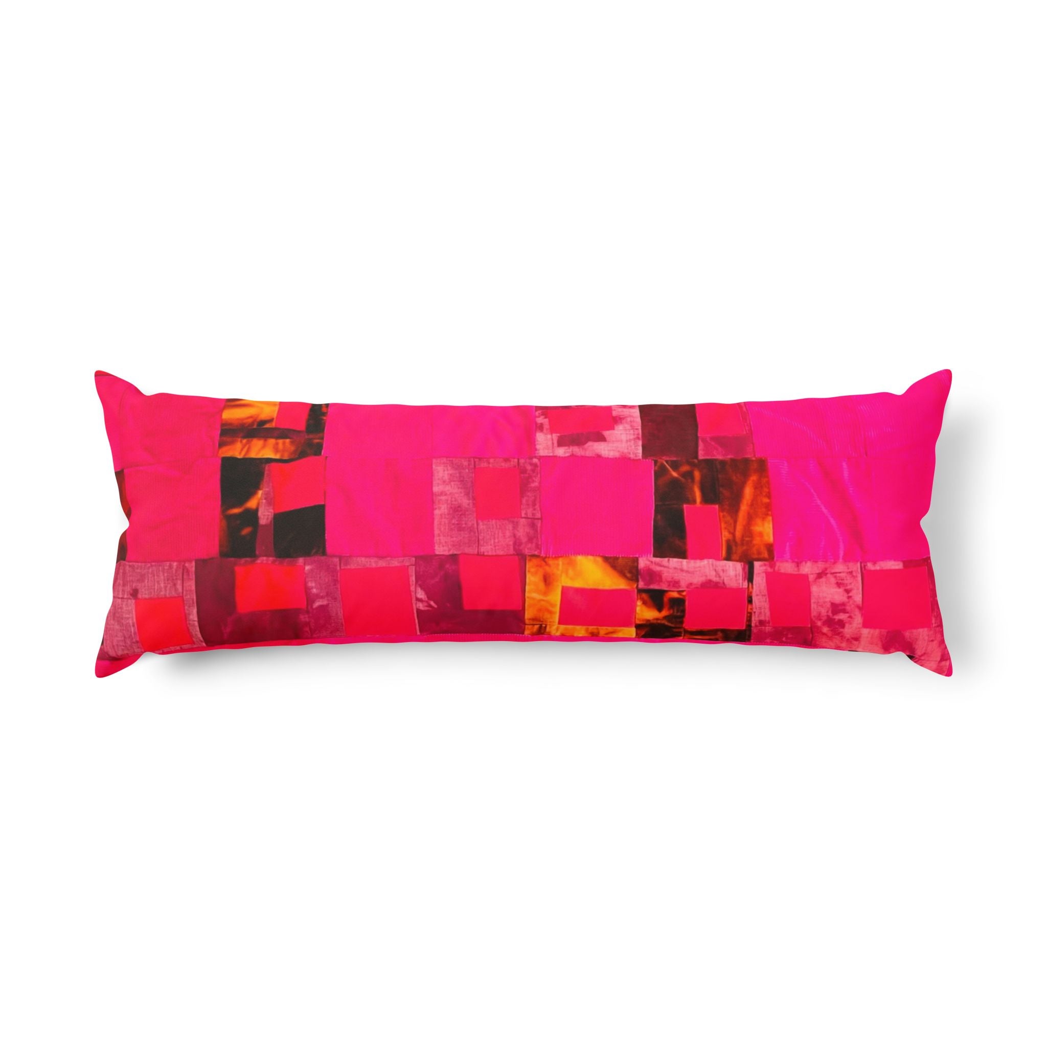 "Lela" Body Pillow — Vibrant Red & Purple Geometric Pattern Decorative Body Pillow