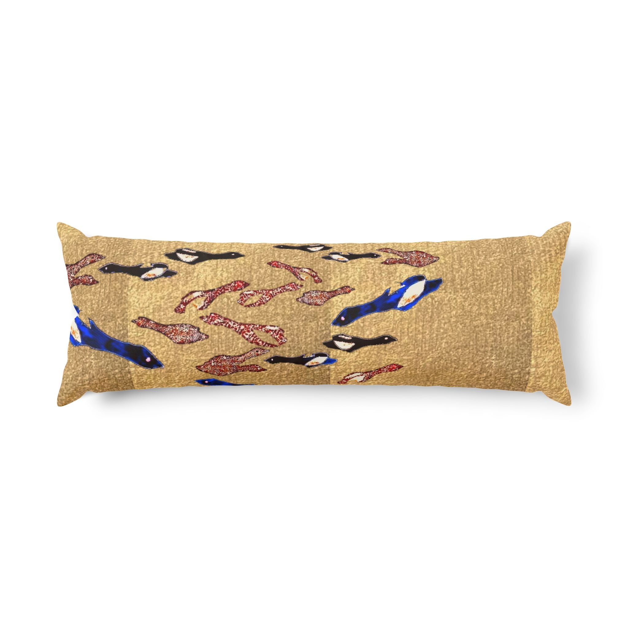 "Fly Me to the Moon" Beautiful Textile Birdies Pattern Body Pillow — Oceanic Sea Life Decorative Lumbar Pillow