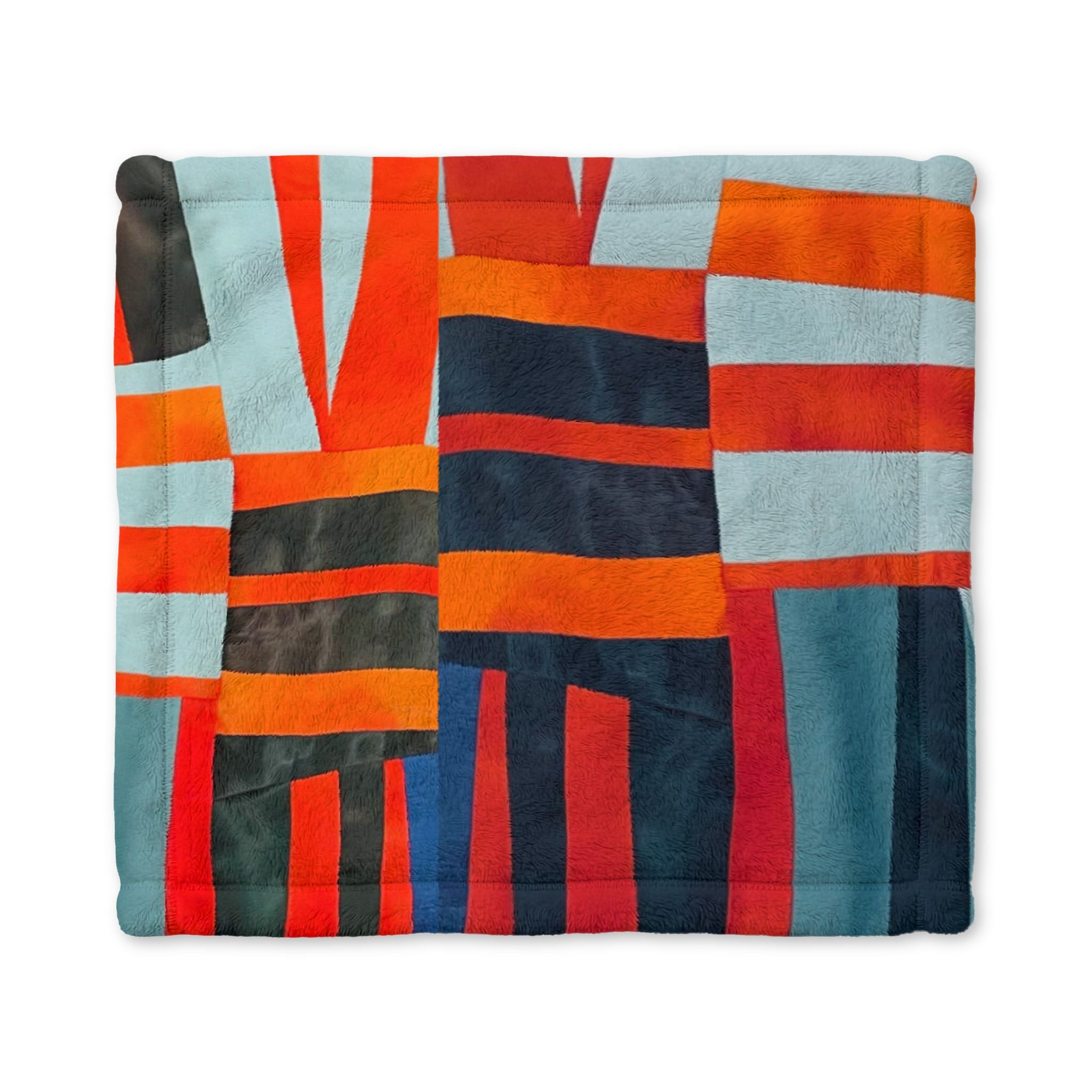 "Samuel" Minky Baby Lovey Blanket — Plush Geometric Stripe Comfort Blanket for Infants & Toddlers
