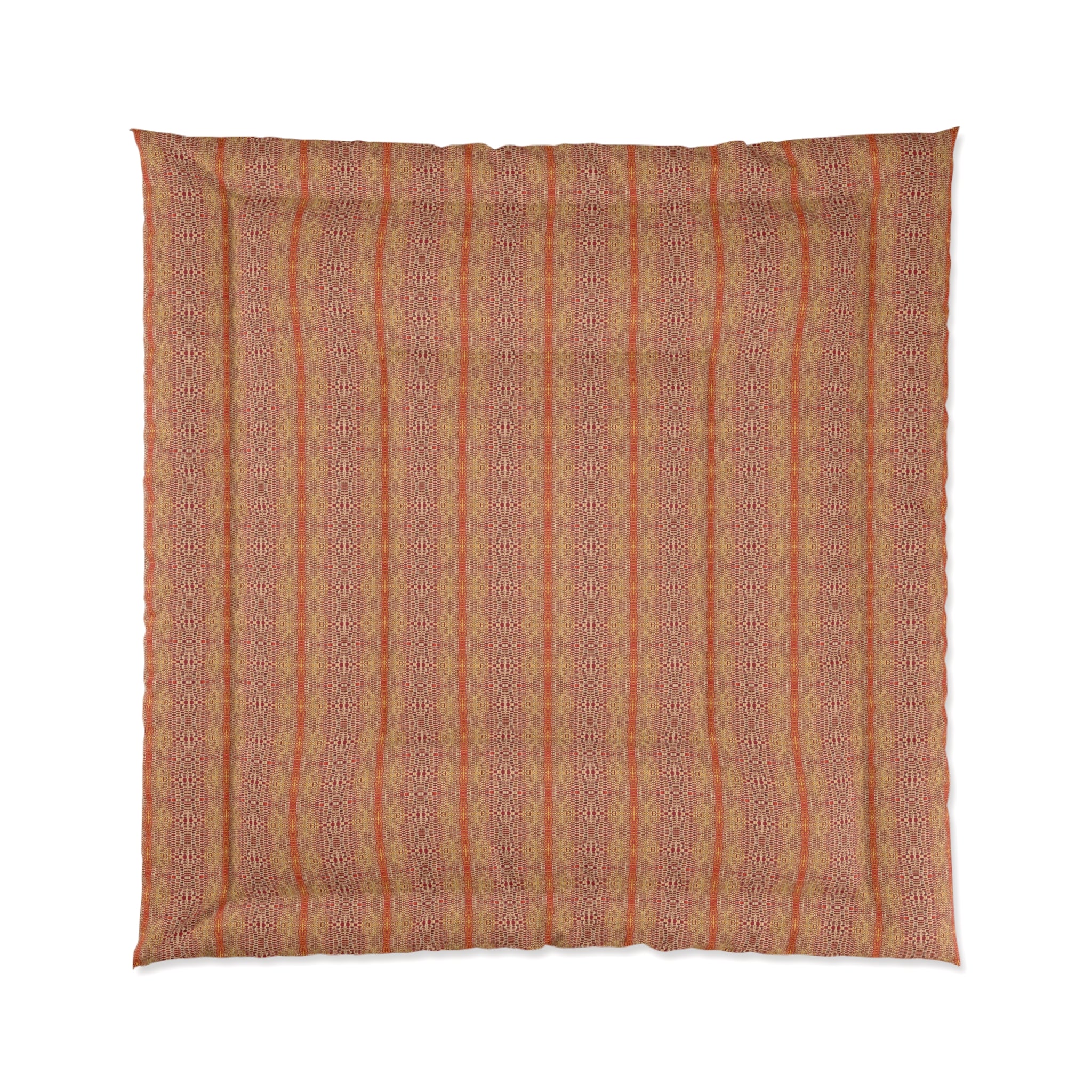 "Queen Mother" Boho Stripe Comforter - Rust Orange Vintage Pattern