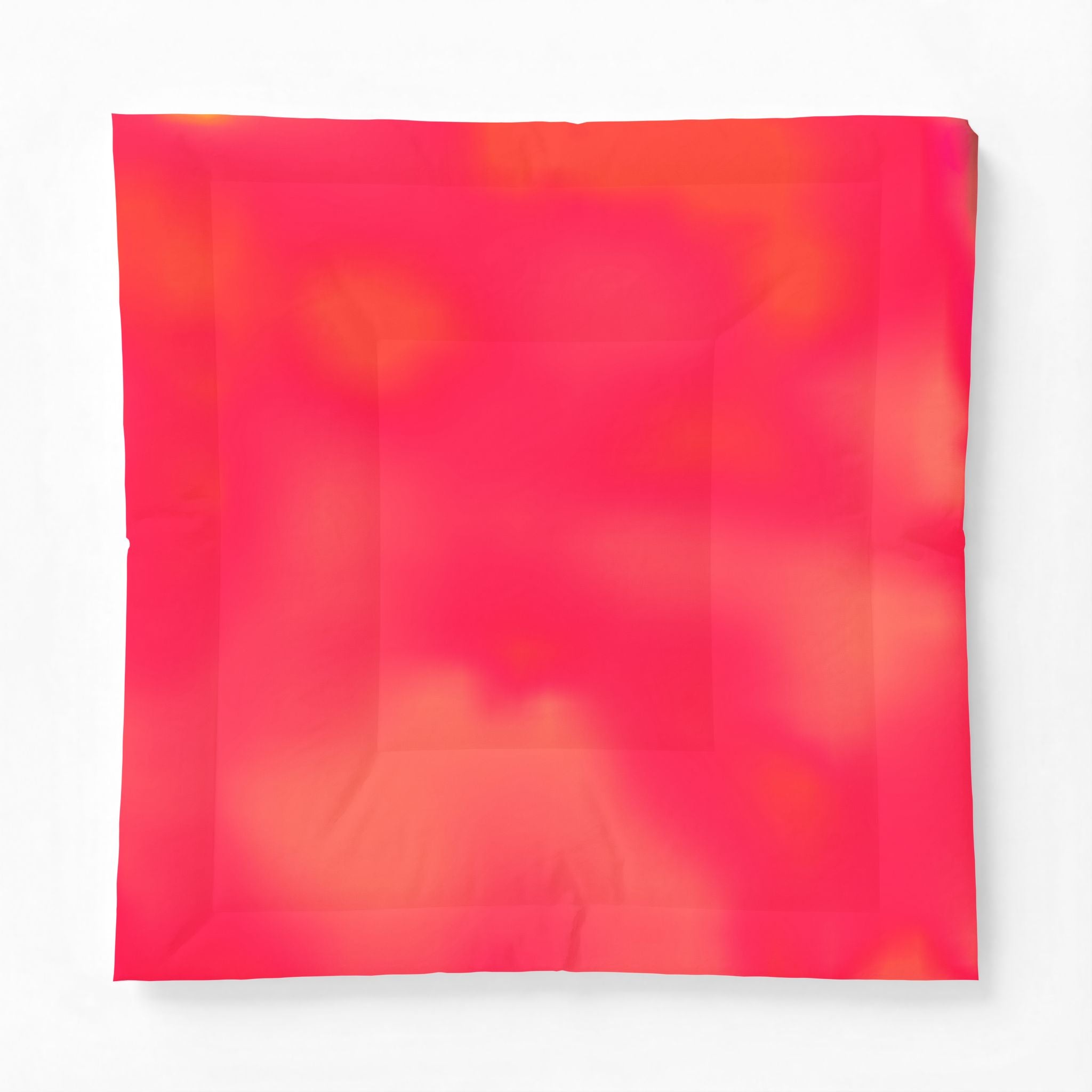 "The Skies Will Break For You, My Friend" Cotton Comforter — Coral Ombre Cotton Comforter (Bright Red to Peach Gradient)