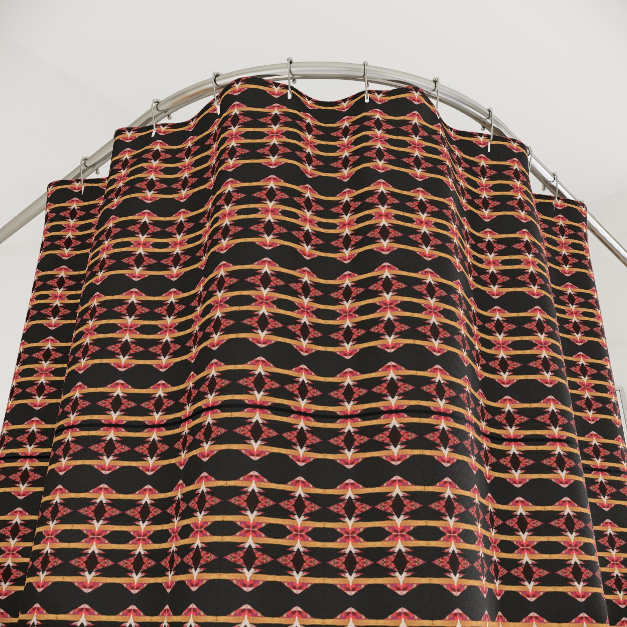 “Native America Now” Geometric Shower Curtain, Modern Bathroom Decor, Unique Home Accent, Stylish Gift for Housewarming, Boho Chic Shower Curtains