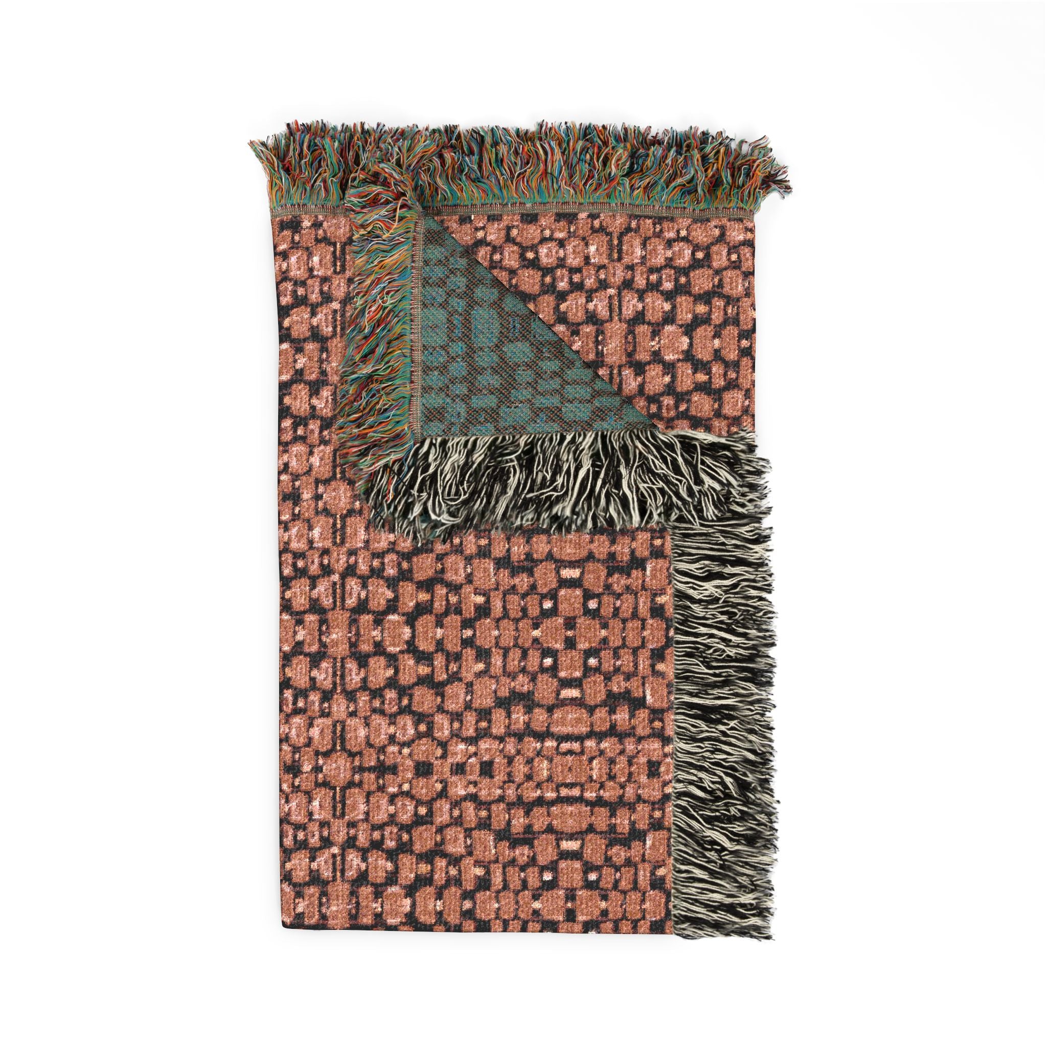 "Japanese Cherry Blossom" Rustic Woven Patterned Blanket - Cozy Textured Throw for Living Room & Cabin Decor