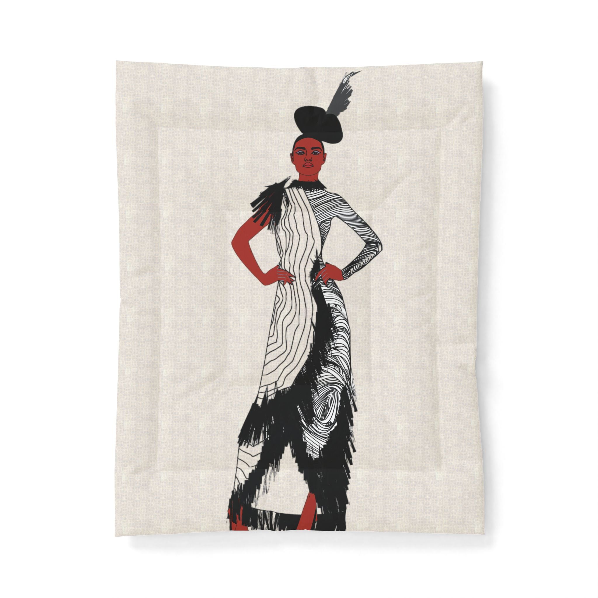 "Fierce Honey" Art Deco Fashion Cotton Comforter – Vintage - Model Design