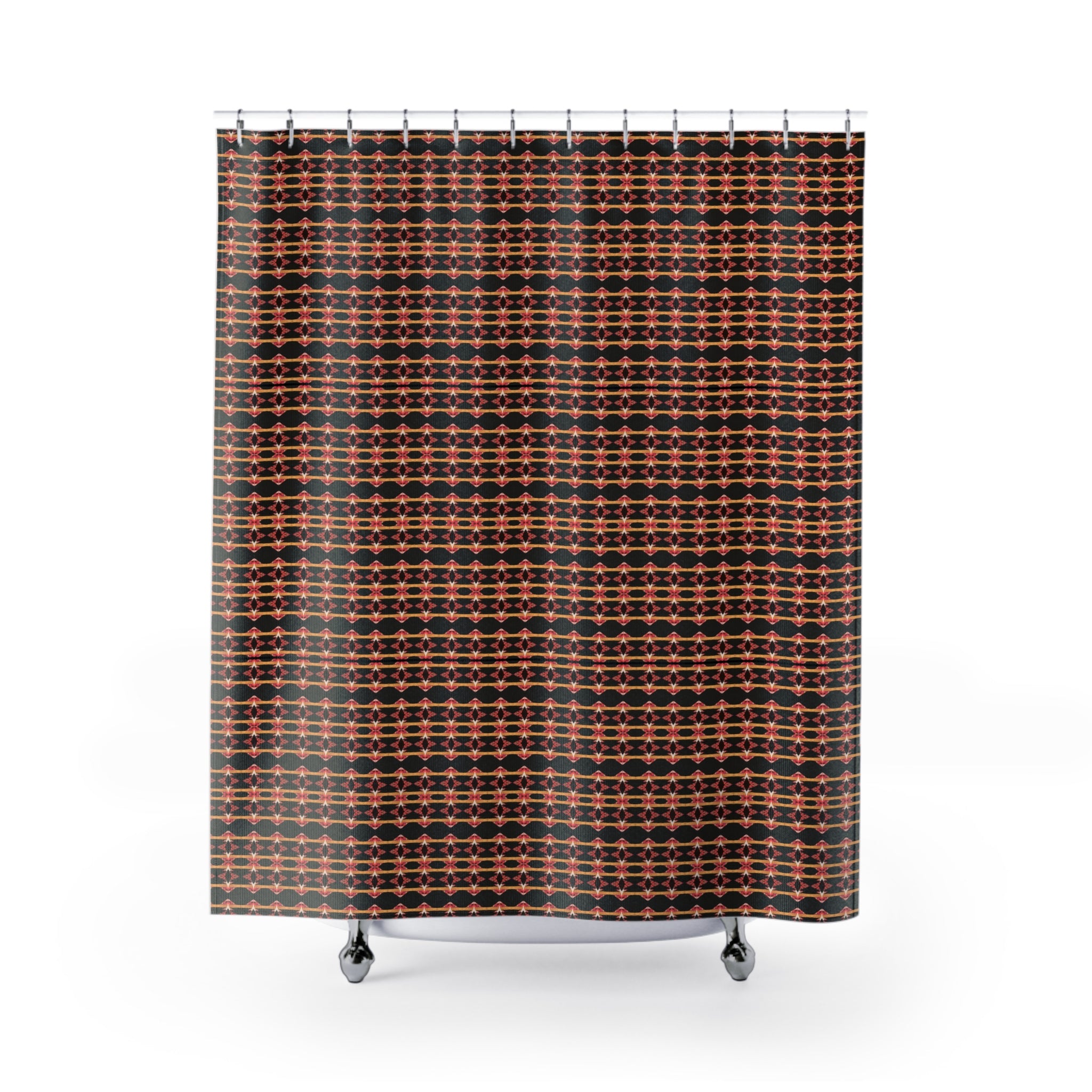 “Native America Now” Geometric Shower Curtain, Modern Bathroom Decor, Unique Home Accent, Stylish Gift for Housewarming, Boho Chic Shower Curtains