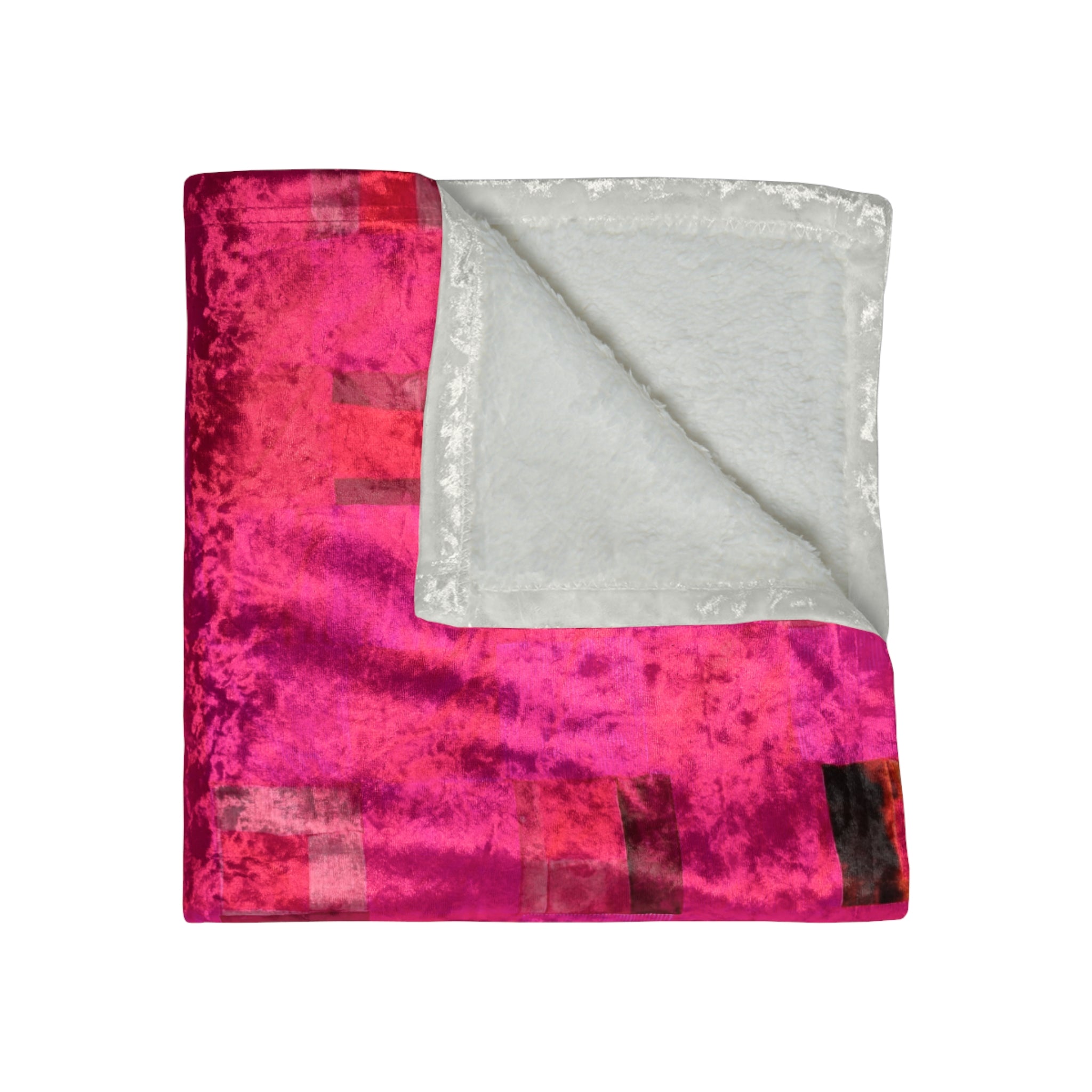 "Lela Lela Lela" Vibrant Crushed Velvet Blanket – Cozy Pink Abstract Design