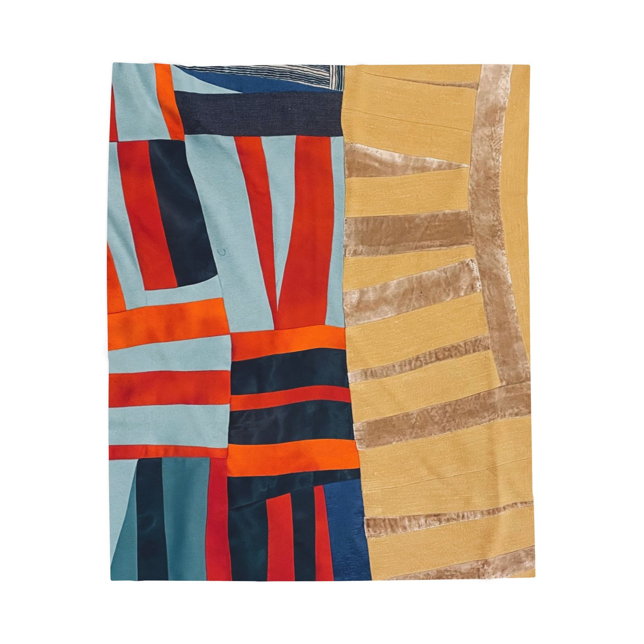 "Hannah and Samuel" Abstract Velvet Plush Blanket — Modern Geometric Throw for Living Room & Gift