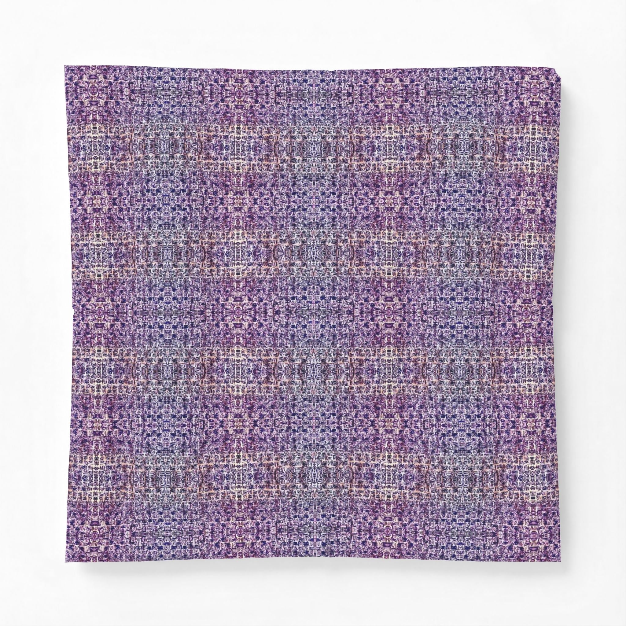 "Pauline, My Love" Purple Mosaic Cotton Comforter – Boho Floral Pattern Bedspread